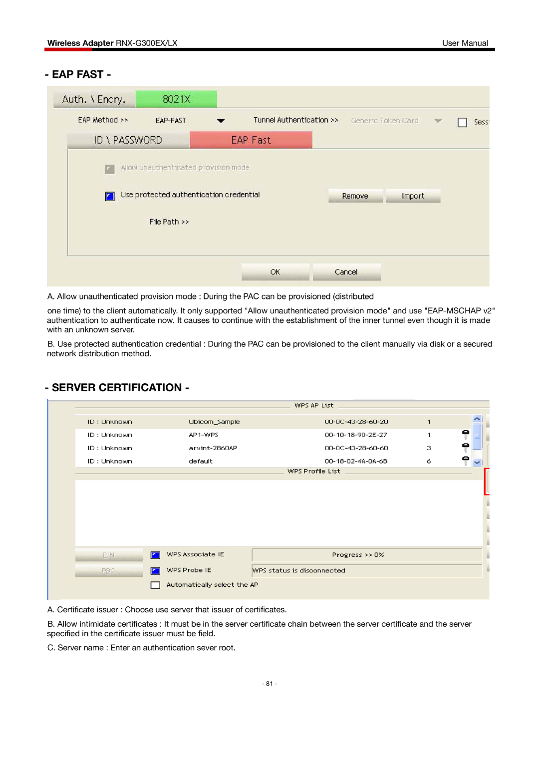 Rosewill RNX-G300EXLX user manual EAP Fast 