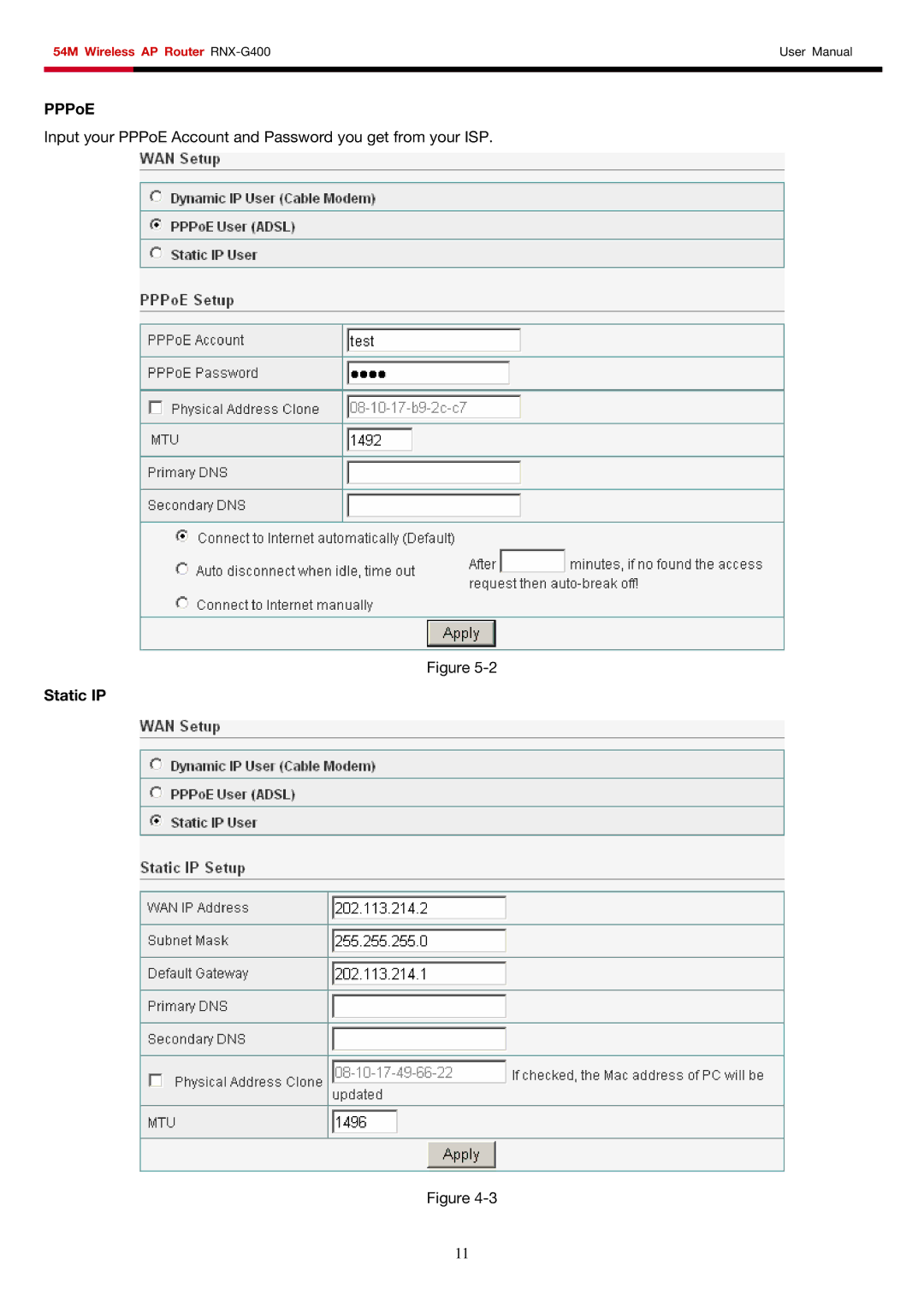 Rosewill RNX-G400 user manual PPPoE 