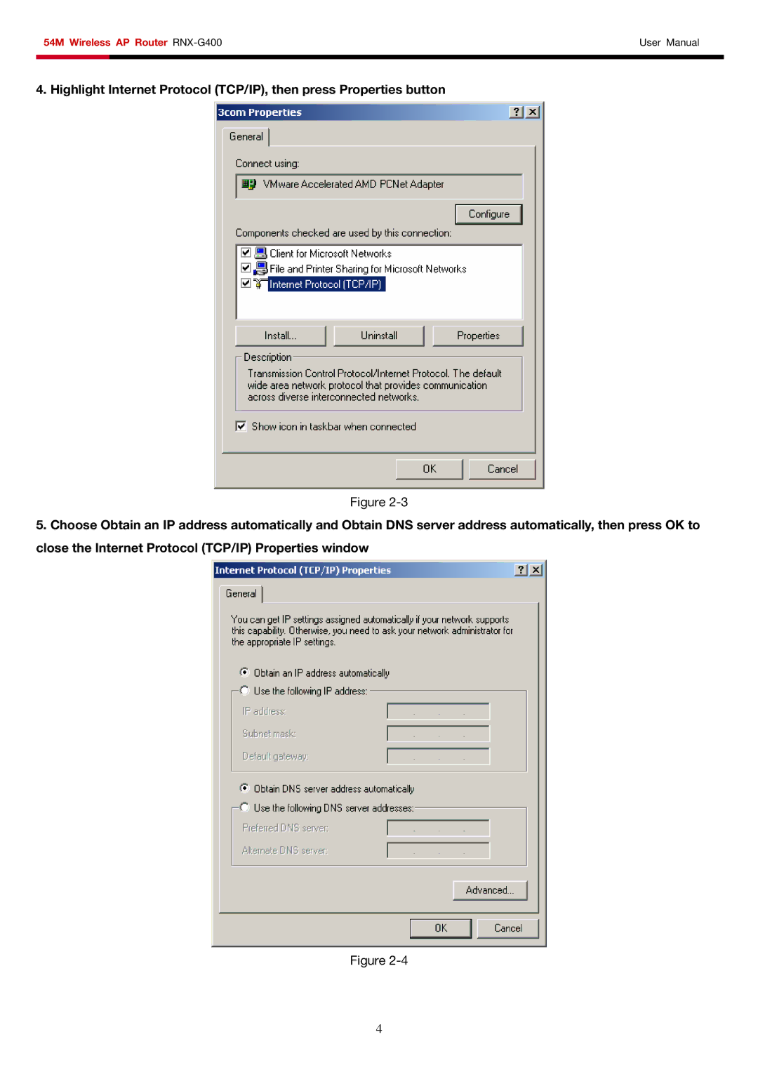 Rosewill user manual 54M Wireless AP Router RNX-G400 