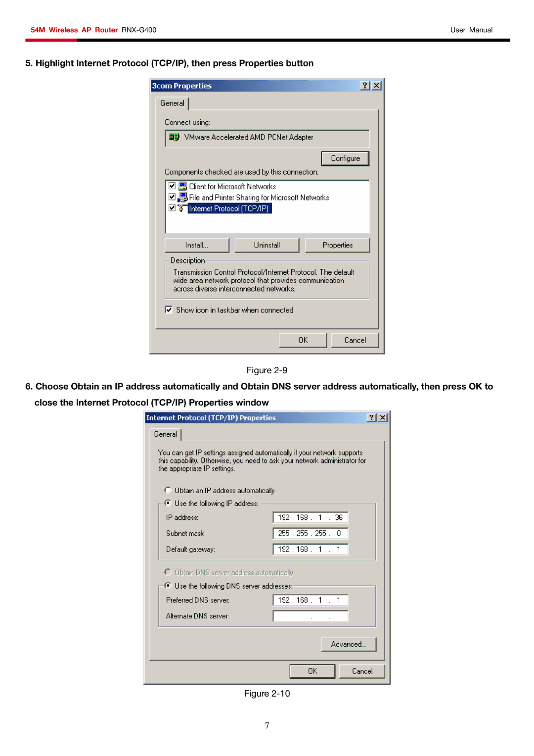 Rosewill user manual 54M Wireless AP Router RNX-G400 