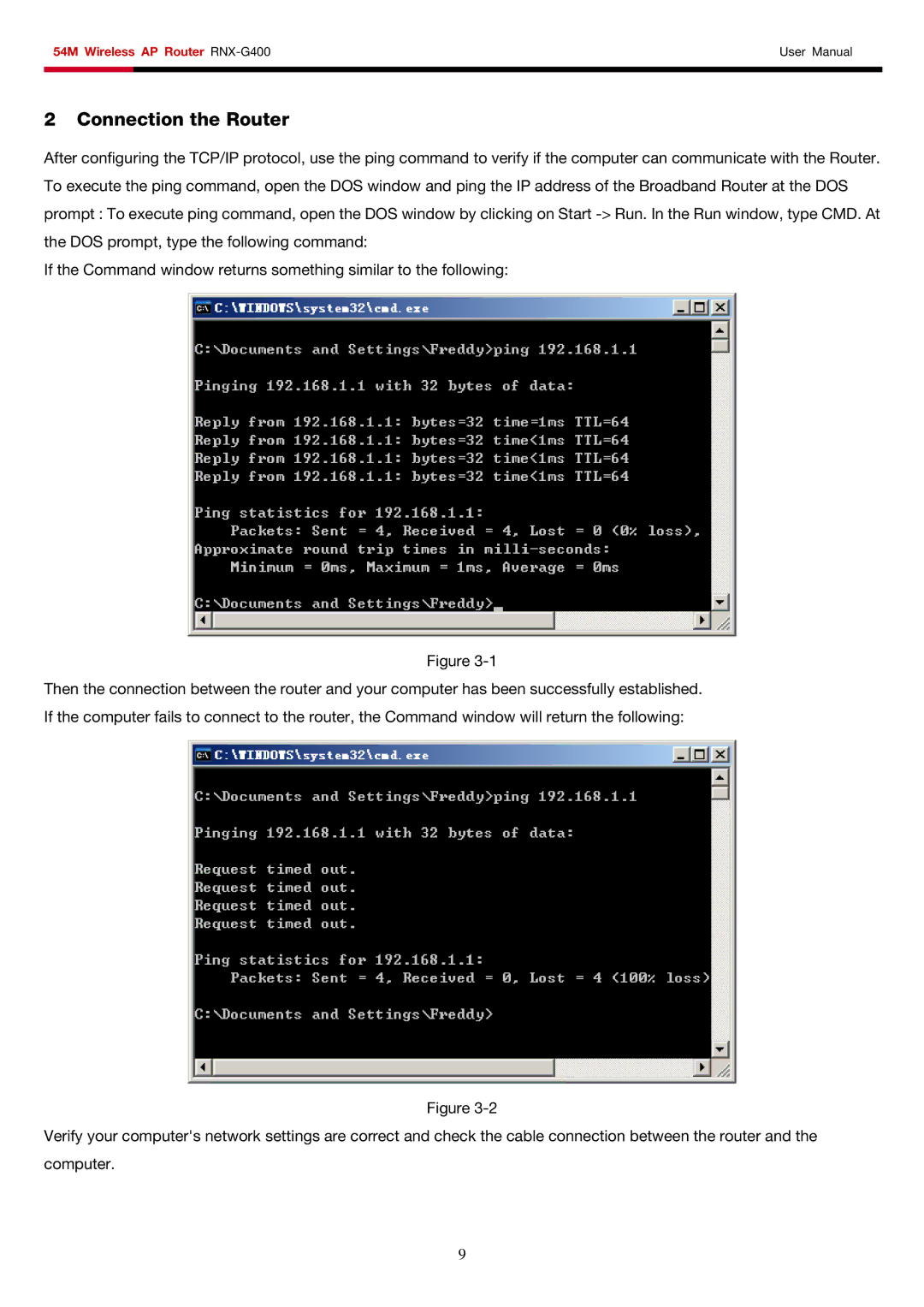 Rosewill RNX-G400 user manual Connection the Router 