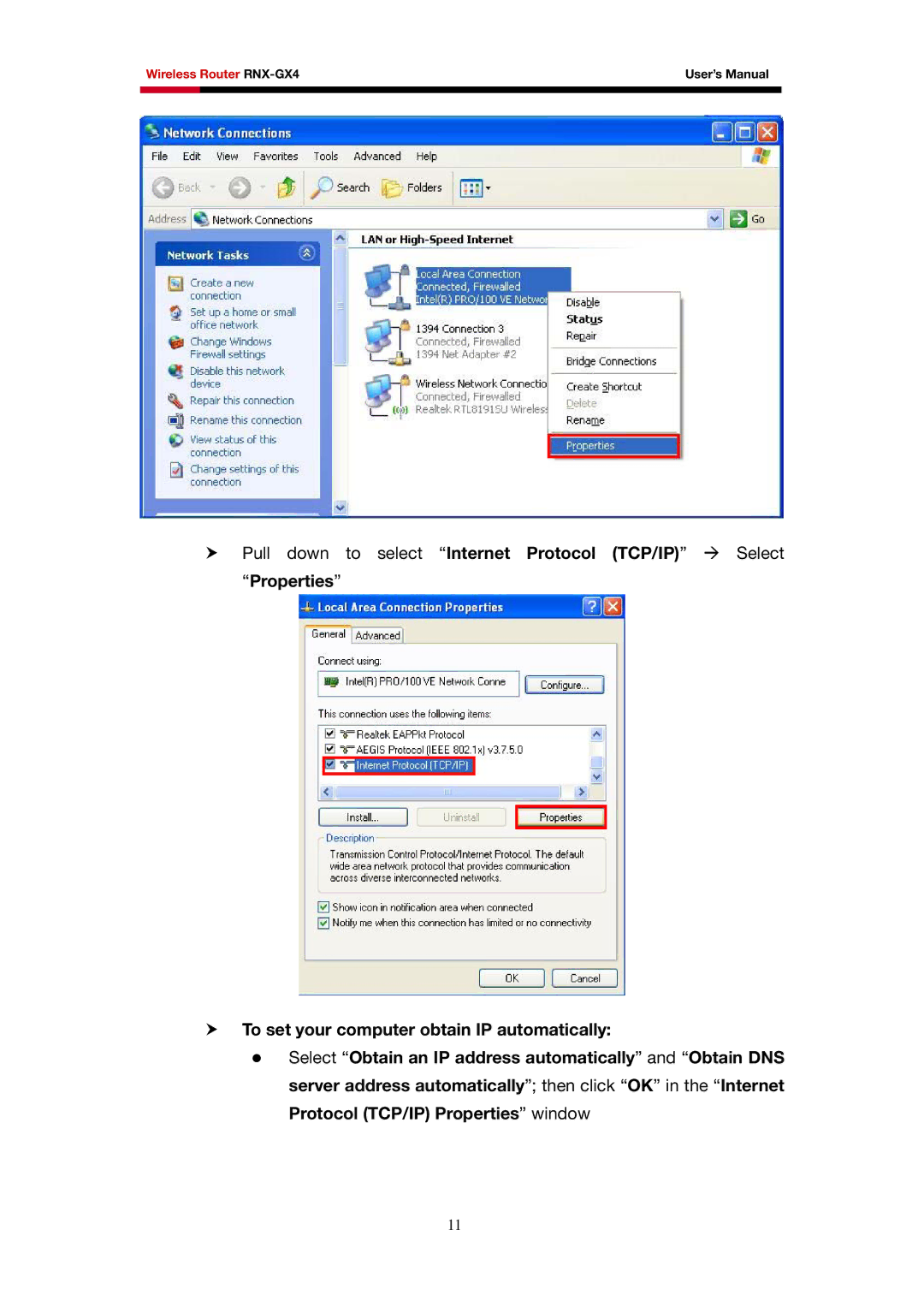 Rosewill user manual Wireless Router RNX-GX4 