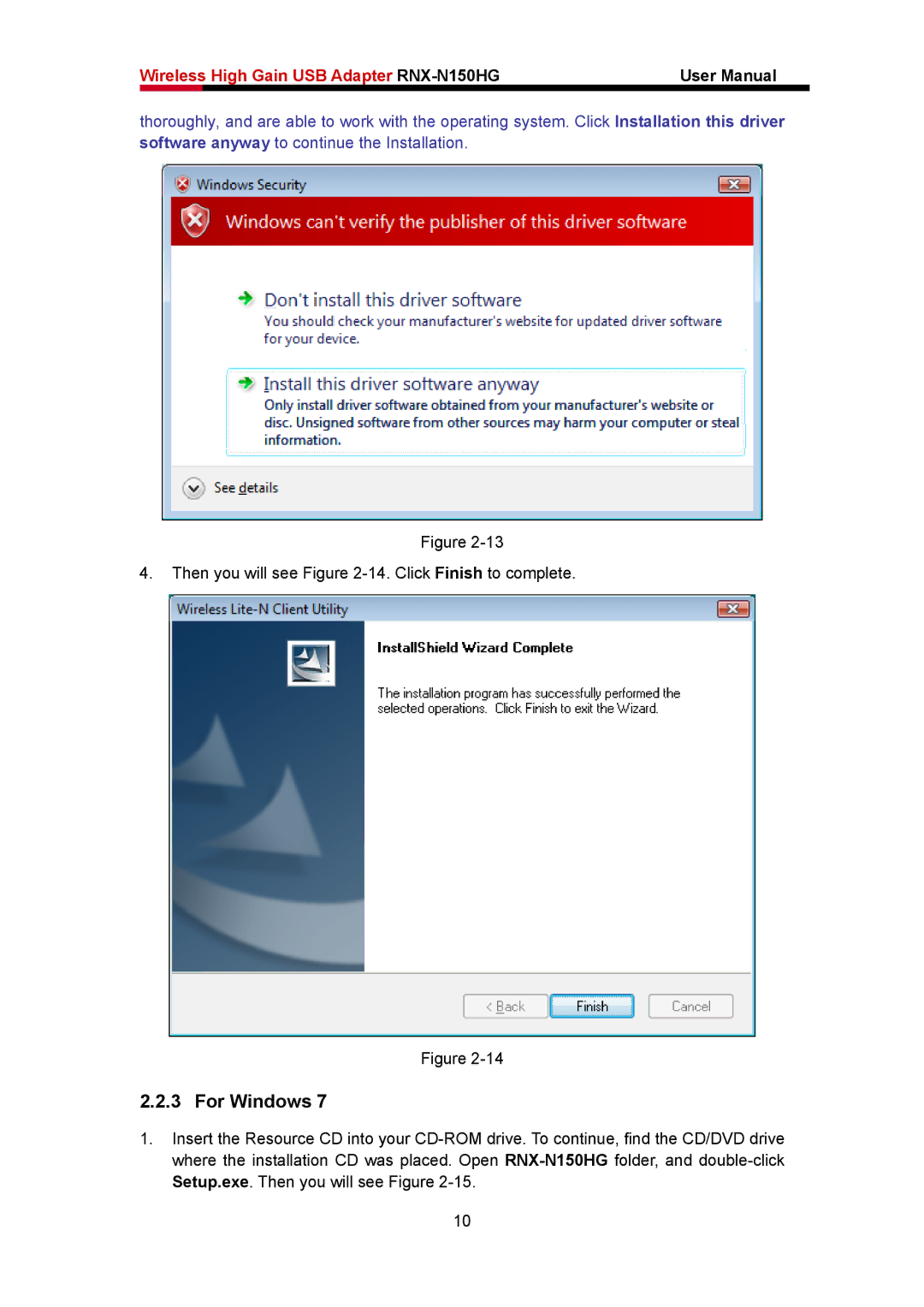 Rosewill RNX-N150HG user manual For Windows 