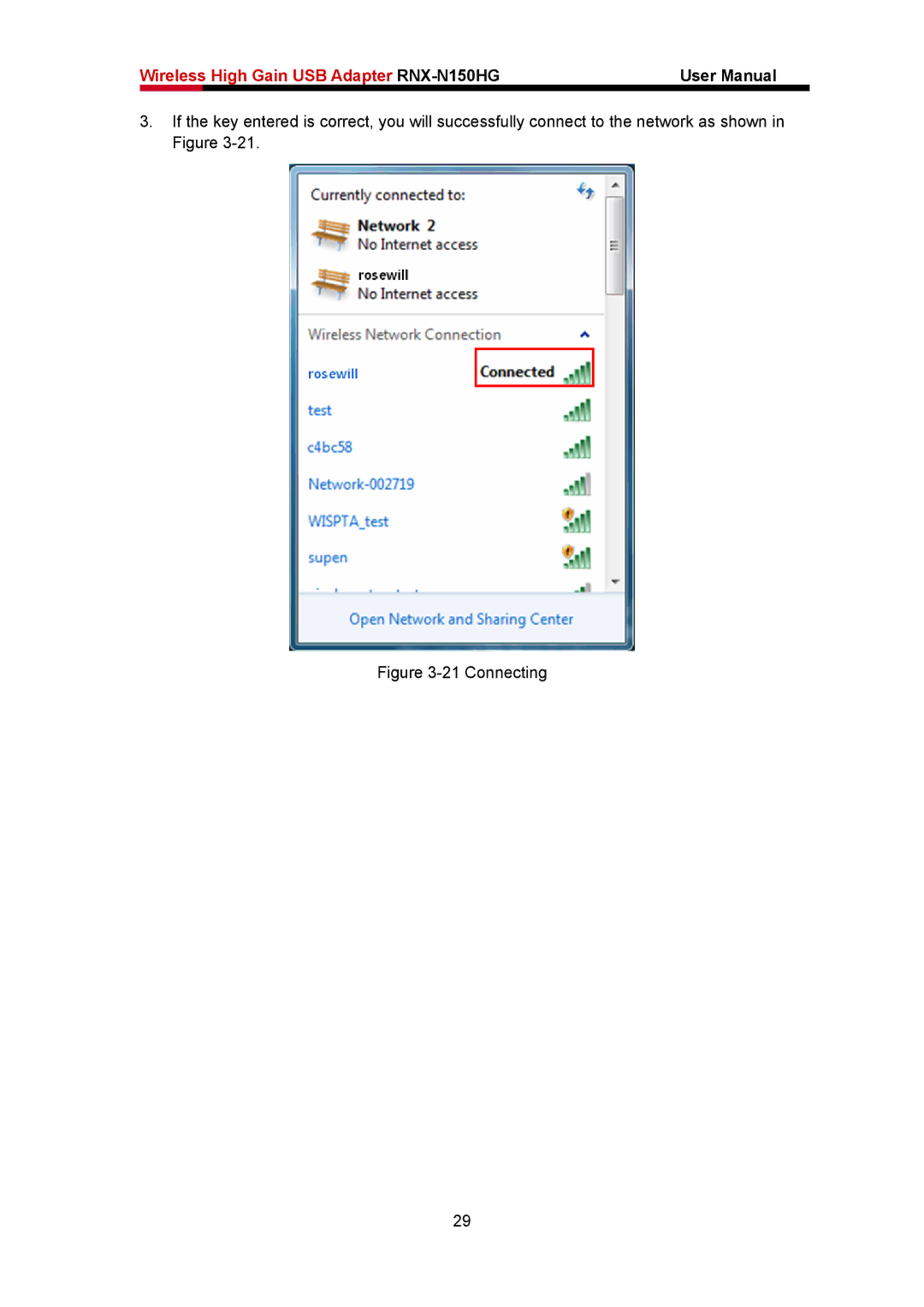 Rosewill RNX-N150HG user manual Connecting 