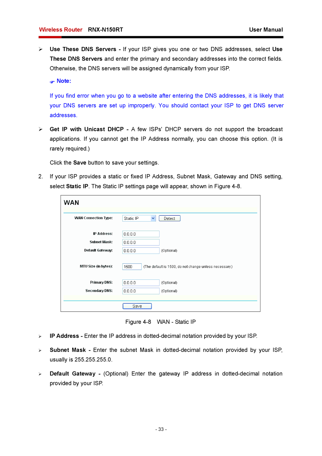 Rosewill user manual Wireless Router RNX-N150RT 