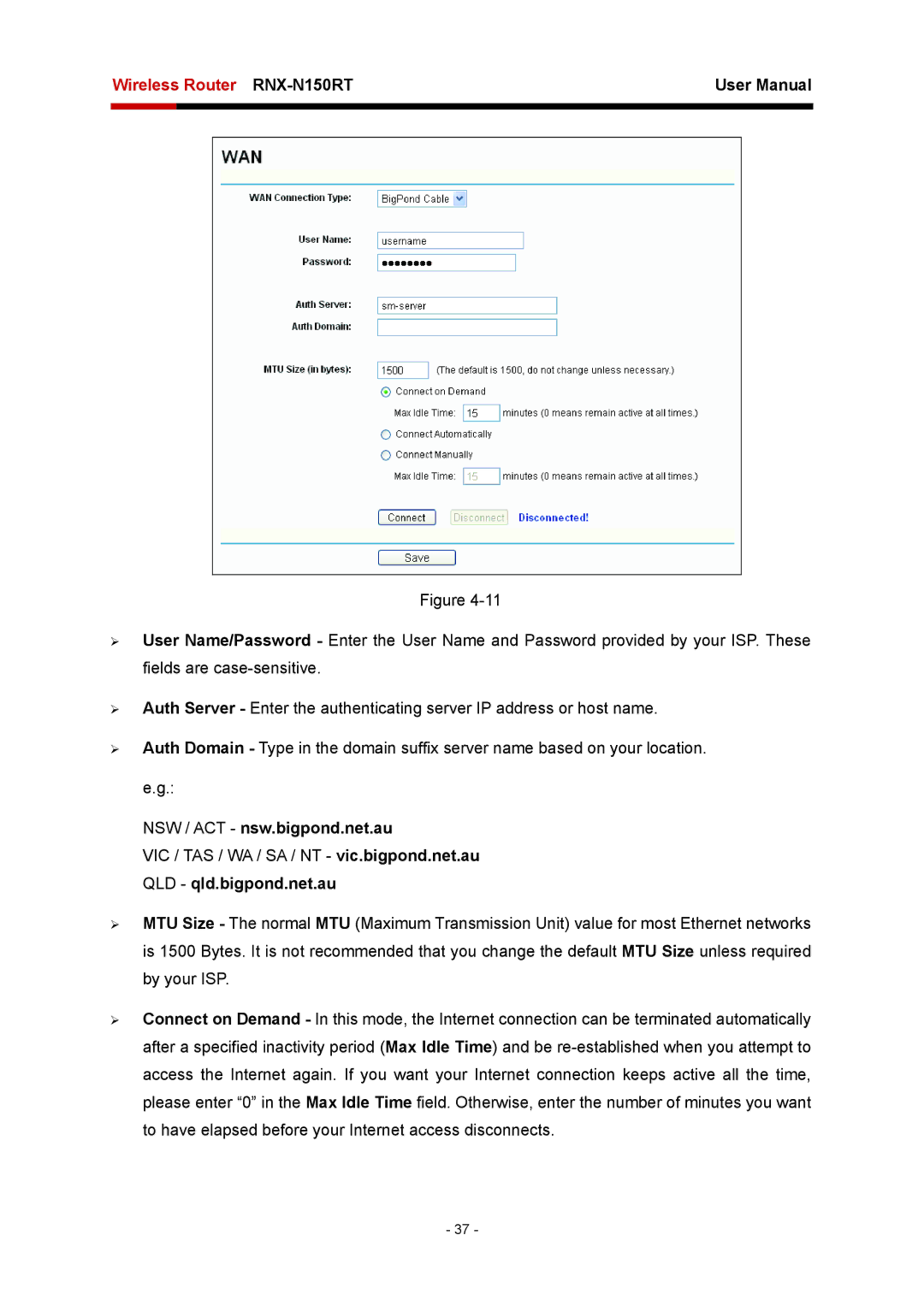 Rosewill RNX-N150RT user manual NSW / ACT nsw.bigpond.net.au 