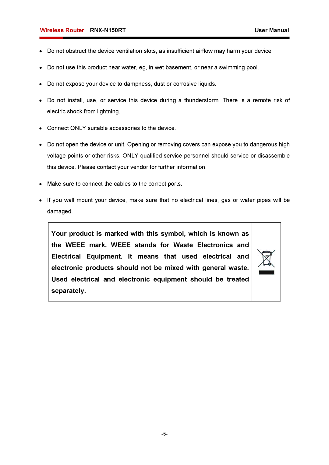 Rosewill user manual Wireless Router RNX-N150RT 