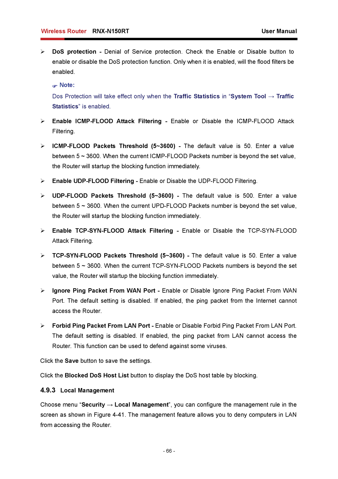 Rosewill RNX-N150RT user manual Local Management 