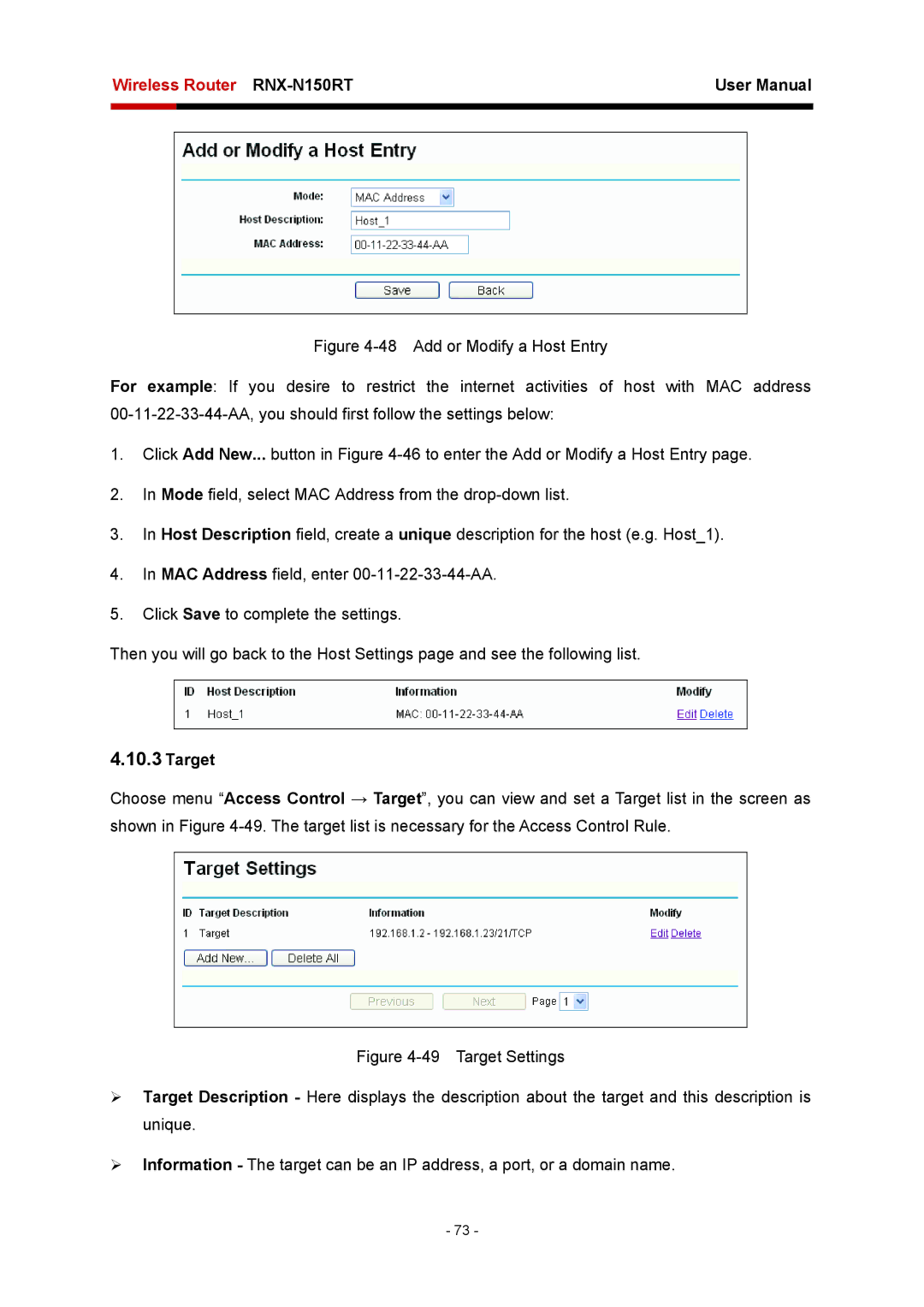 Rosewill RNX-N150RT user manual Target 