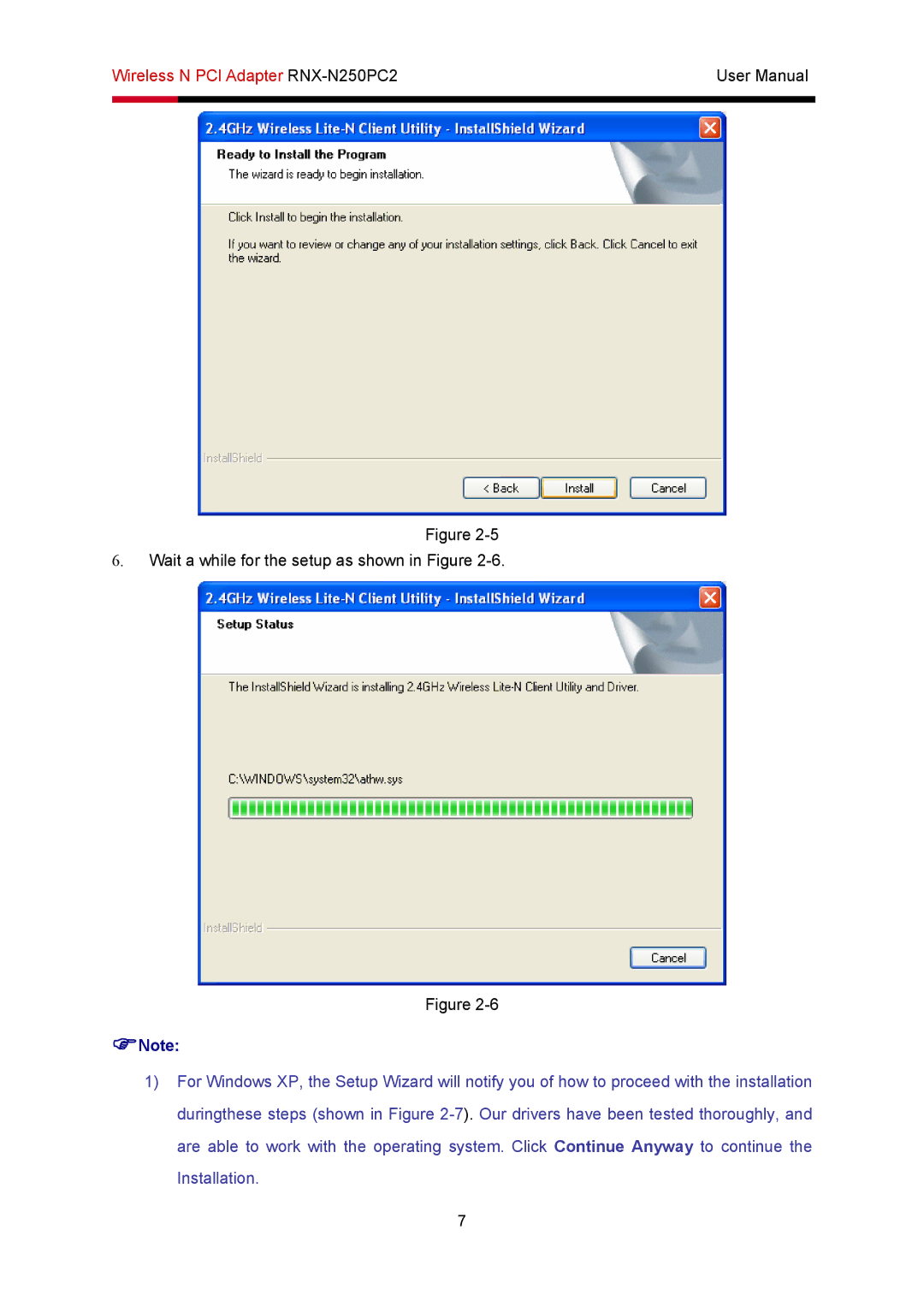 Rosewill RNX-N250PC2 user manual Wait a while for the setup as shown in Figure 