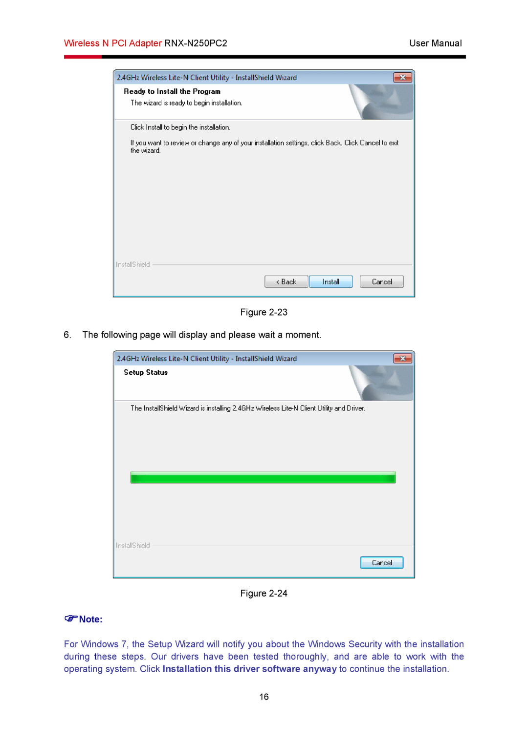 Rosewill RNX-N250PC2 user manual Following page will display and please wait a moment 