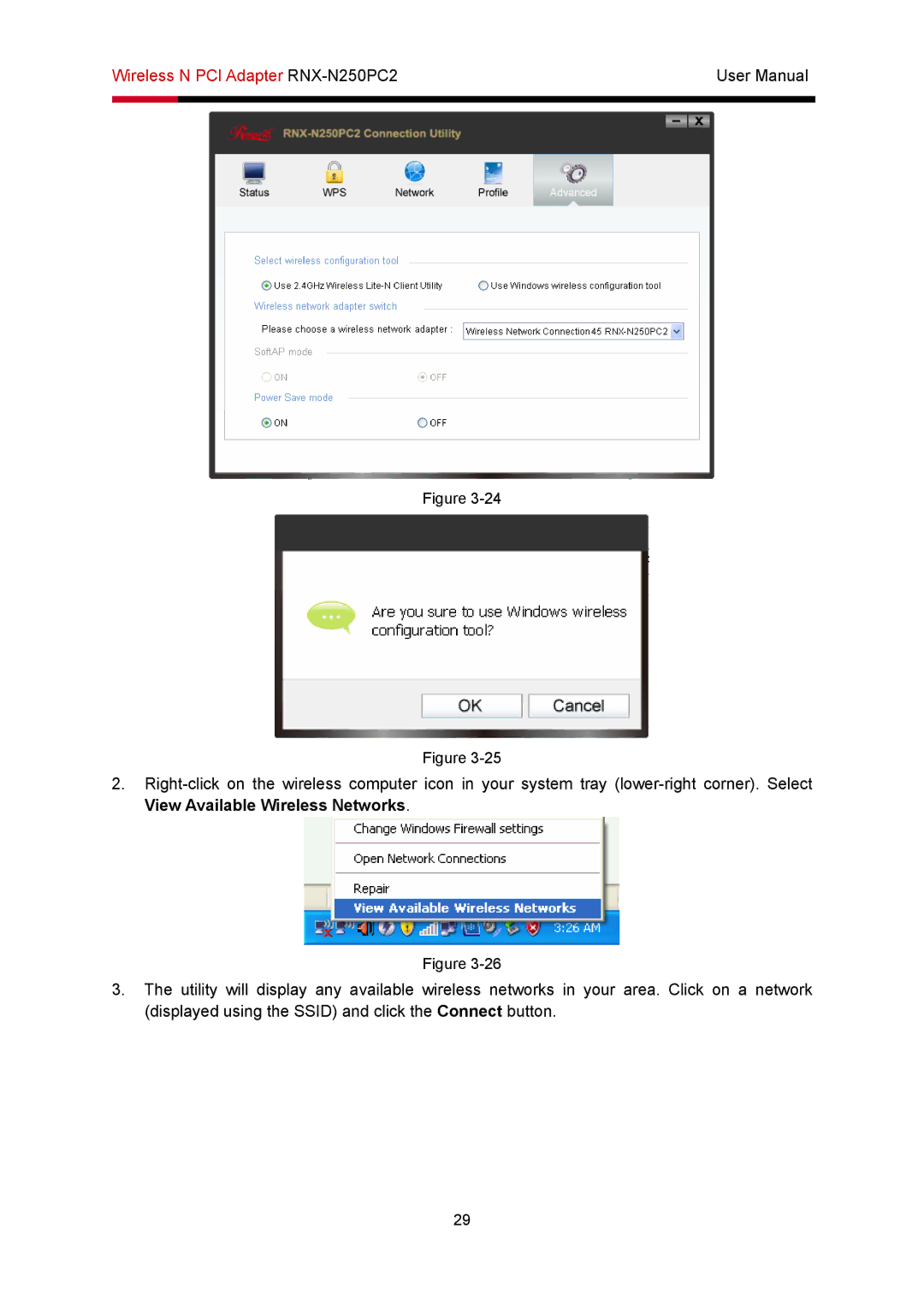 Rosewill user manual Wireless N PCI Adapter RNX-N250PC2 