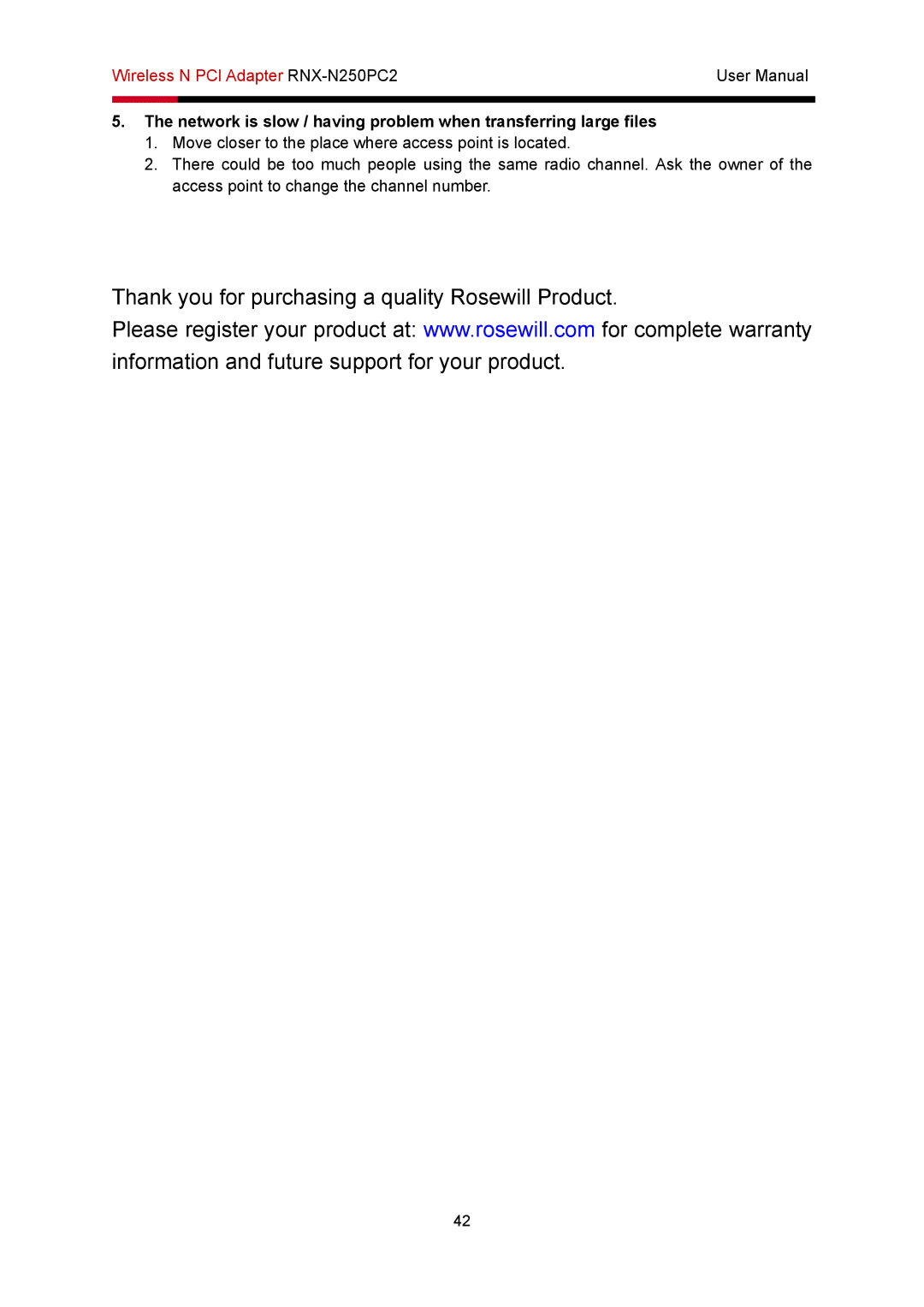 Rosewill RNX-N250PC2 user manual Thank you for purchasing a quality Rosewill Product 