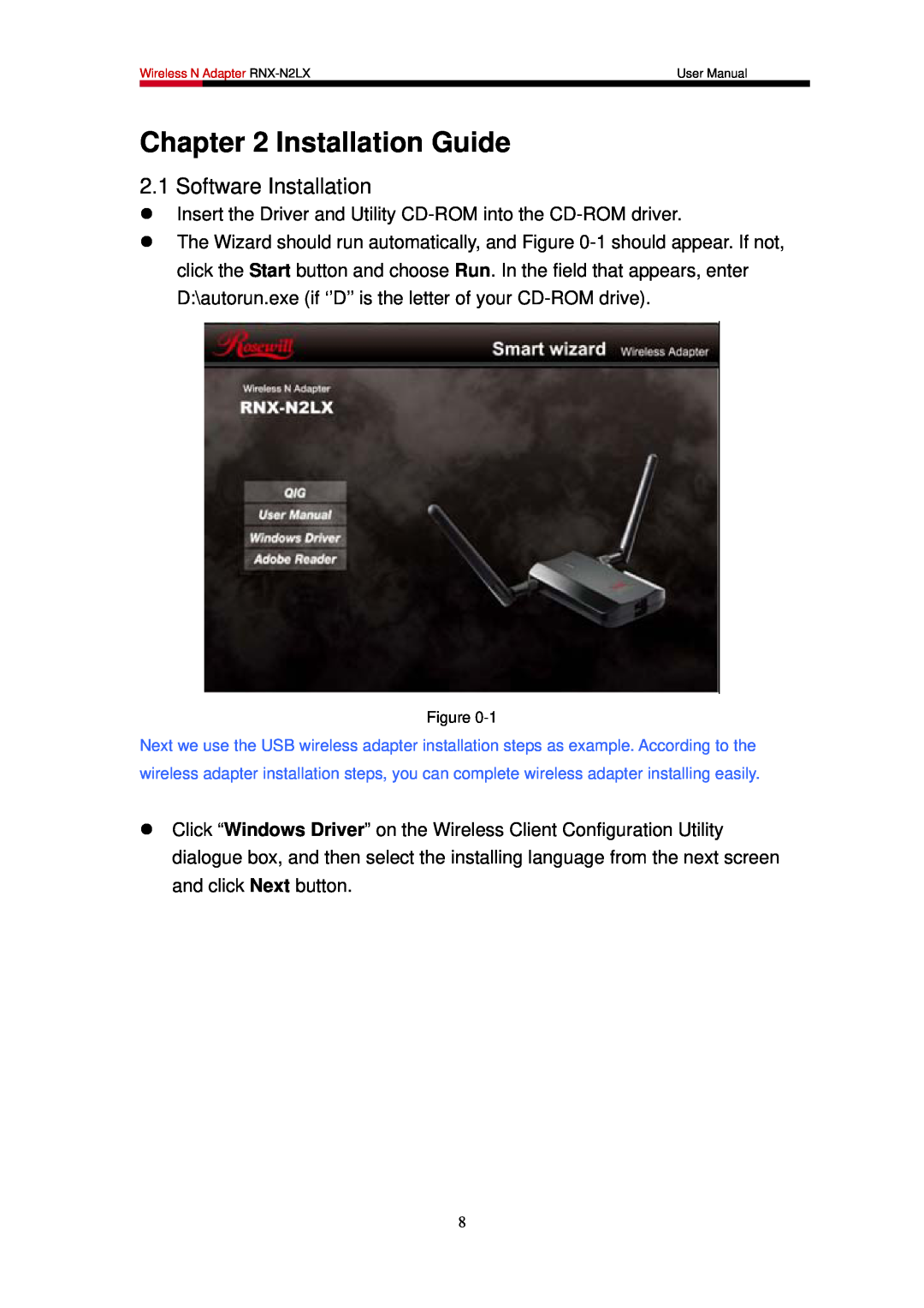 Rosewill RNX-N2LX user manual Installation Guide, Software Installation 