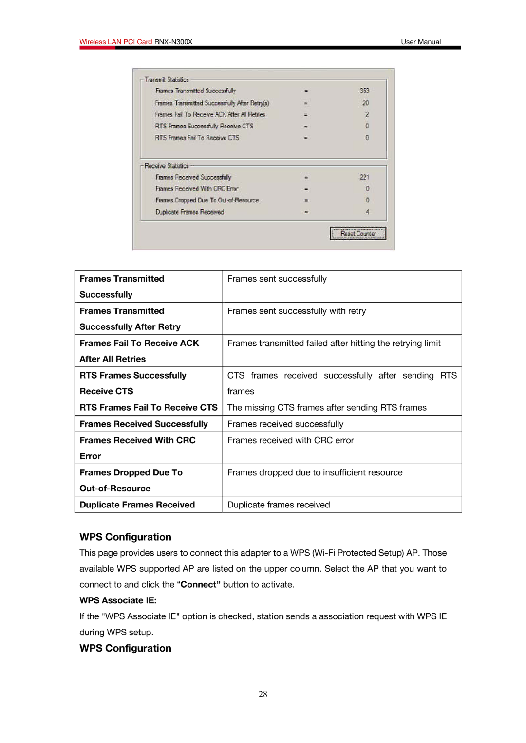 Rosewill RNX-N300X user manual WPS Configuration 