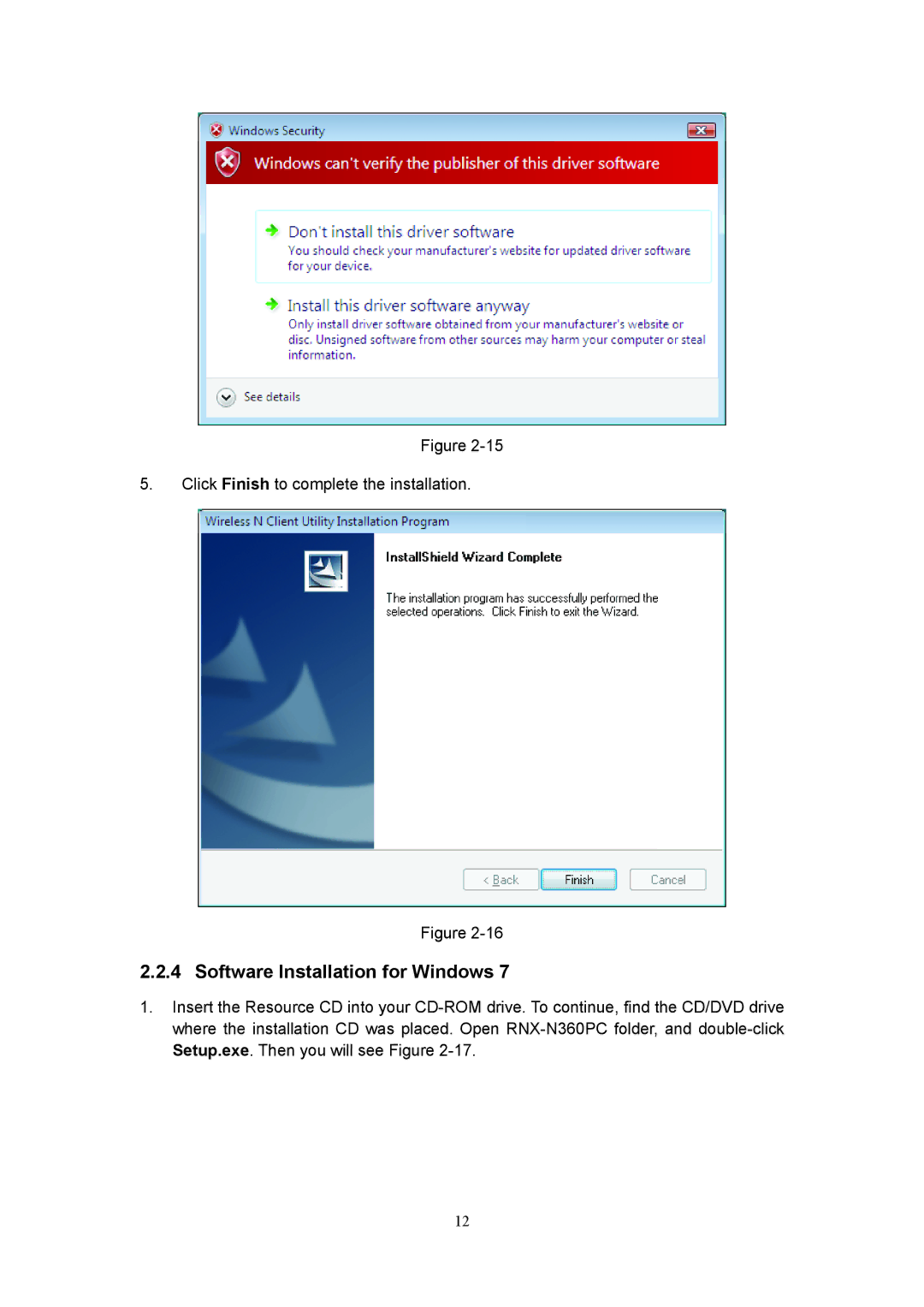 Rosewill RNX-N360PC user manual Software Installation for Windows 