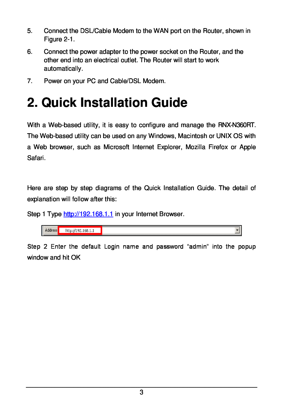 Rosewill RNX-N360RT manual Quick Installation Guide 