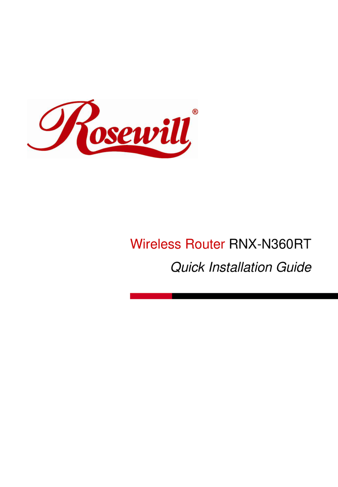 Rosewill RNX-N360RT manual Quick Installation Guide 