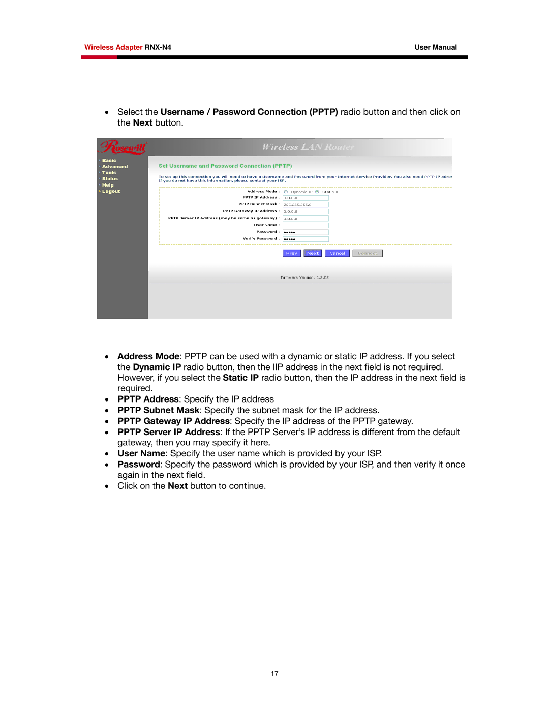 Rosewill user manual Wireless Adapter RNX-N4 