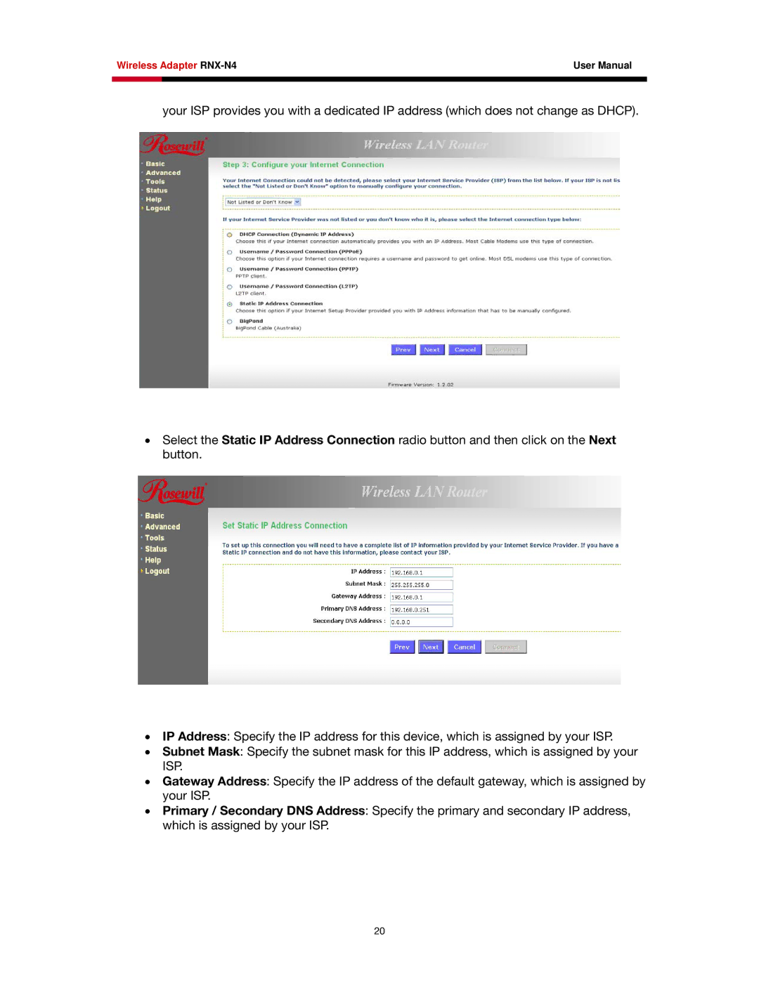 Rosewill user manual Wireless Adapter RNX-N4 