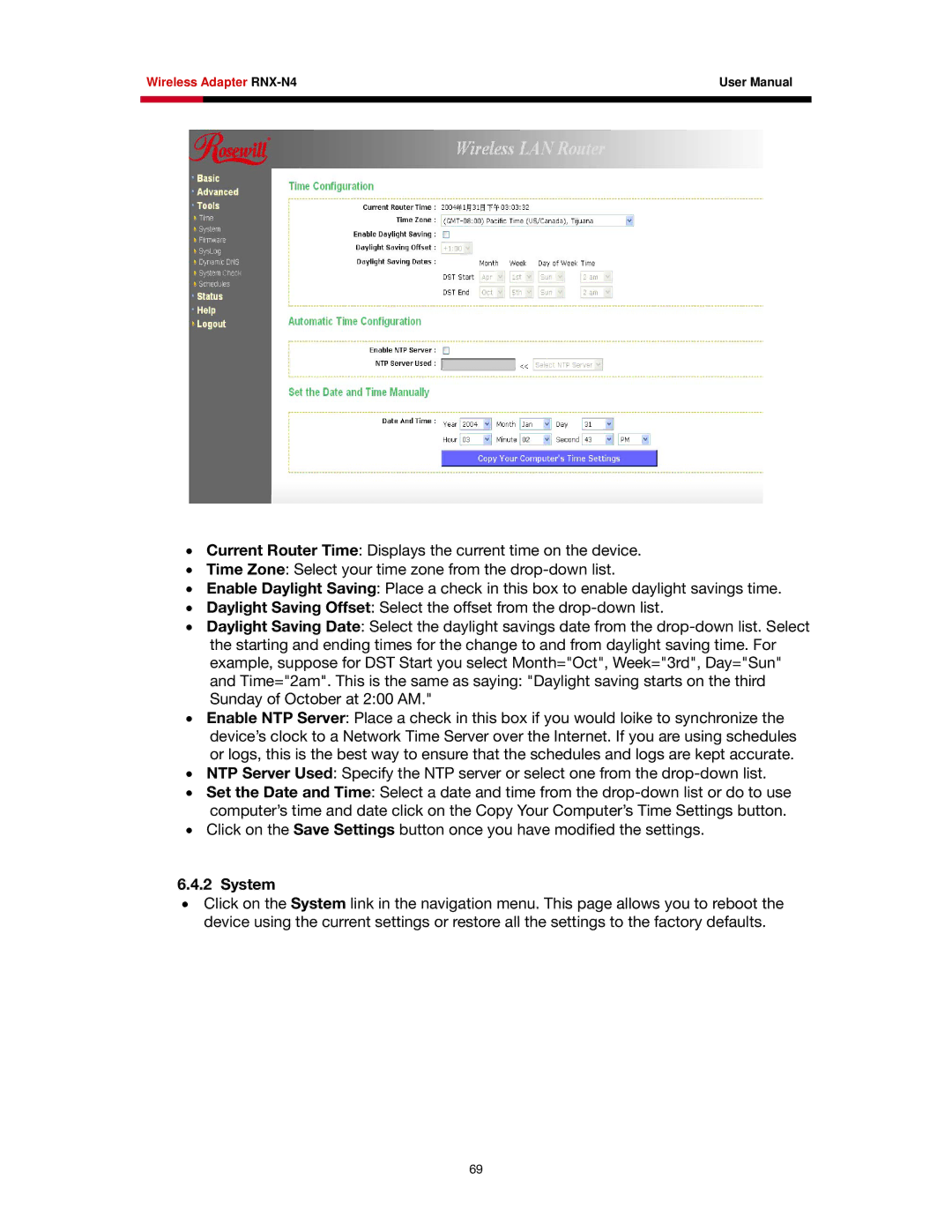 Rosewill RNX-N4 user manual System 