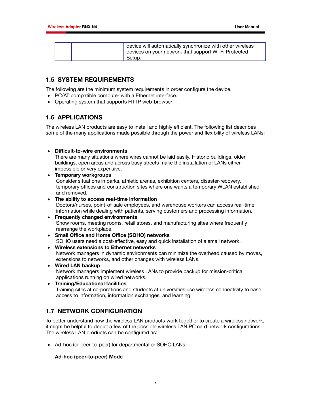 Rosewill RNX-N4 user manual System Requirements, Applications, Network Configuration 