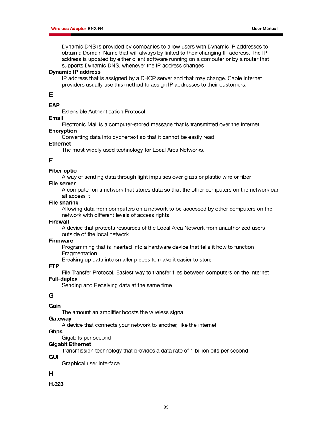 Rosewill RNX-N4 user manual Eap, Ftp, Gui 