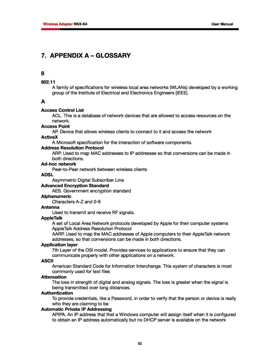 Rosewill RNX-N4 user manual Appendix A - Glossary 