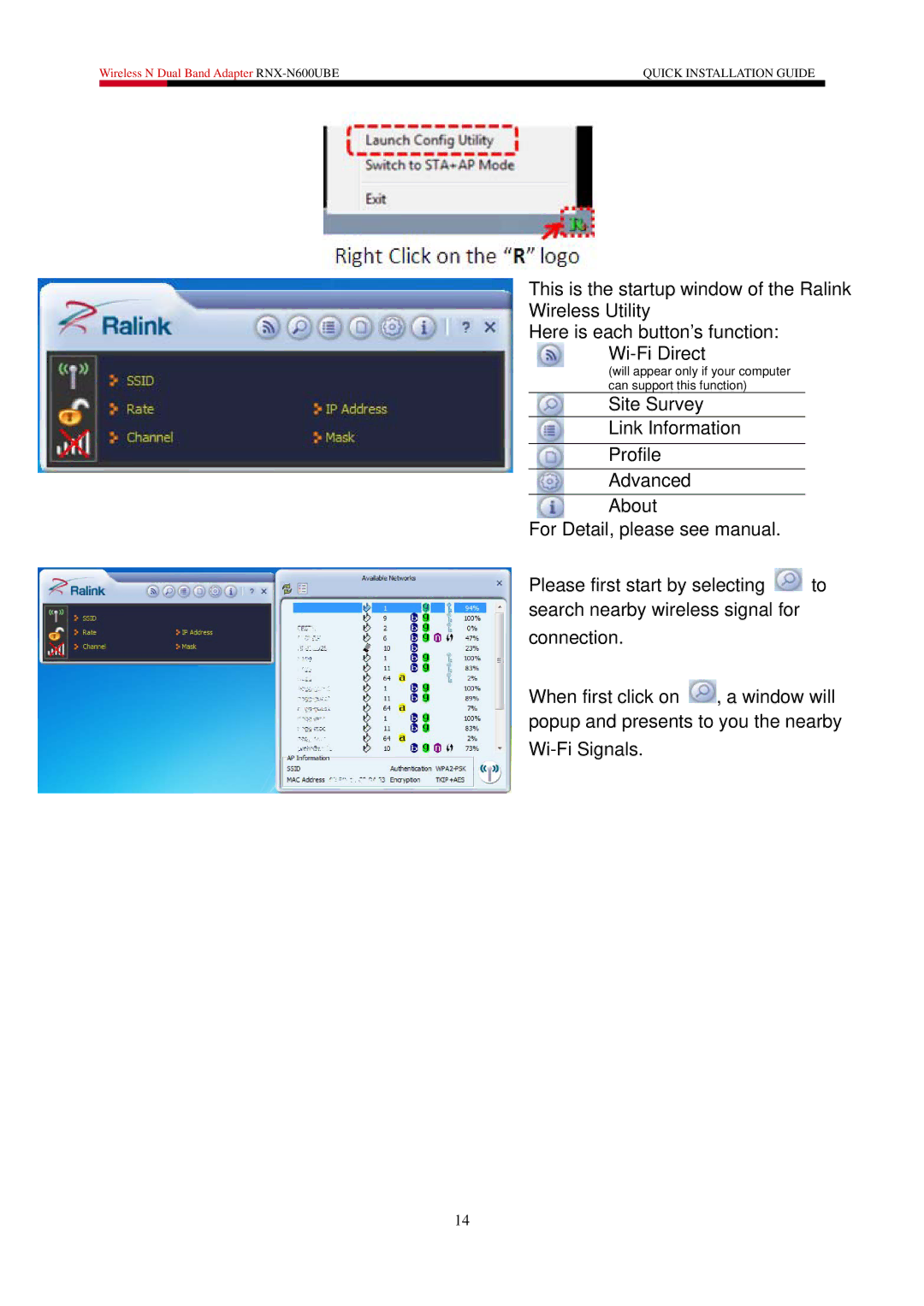 Rosewill RNX-N600UBE user manual Will appear only if your computer can support this function 