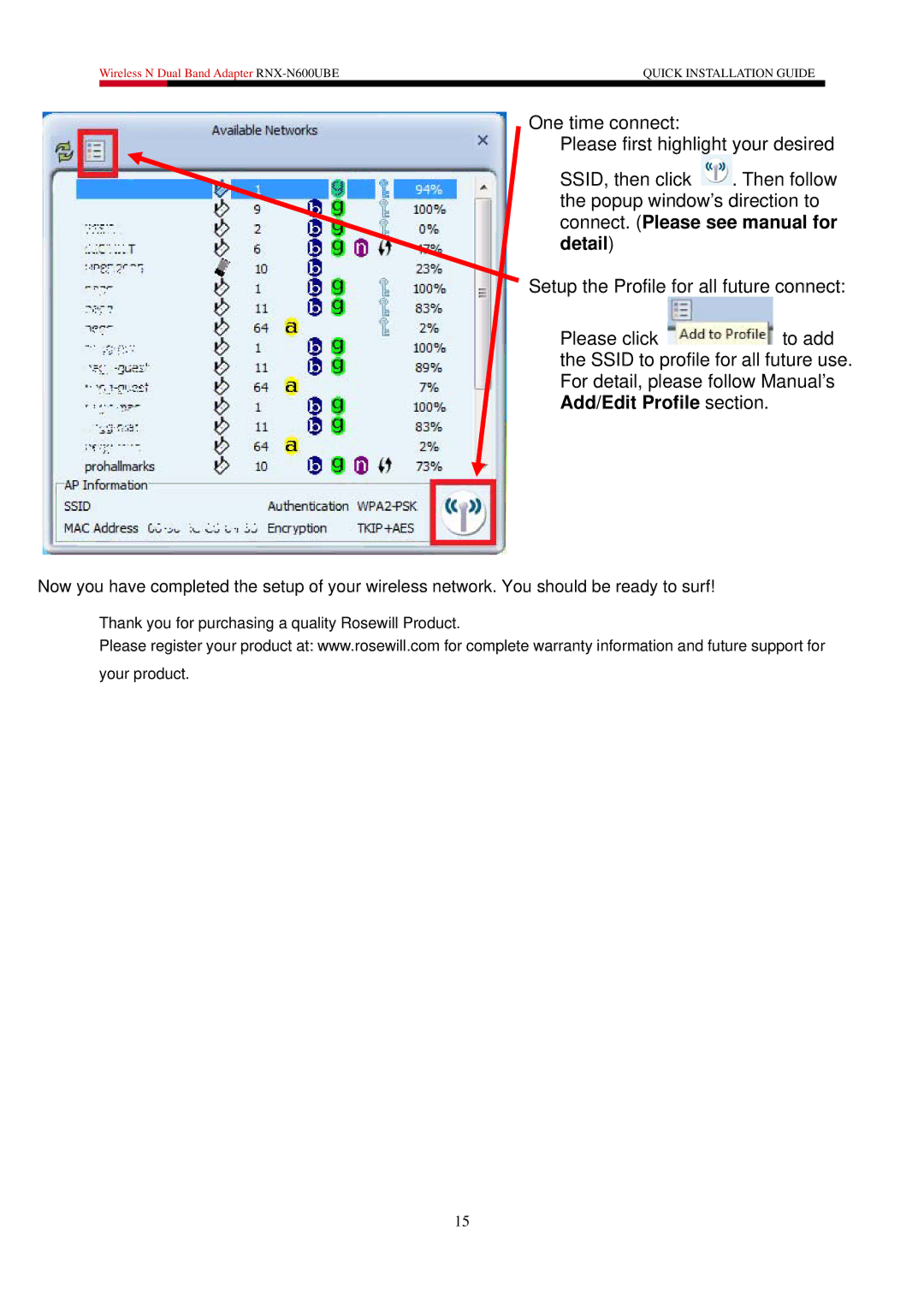 Rosewill RNX-N600UBE user manual Thank you for purchasing a quality Rosewill Product 