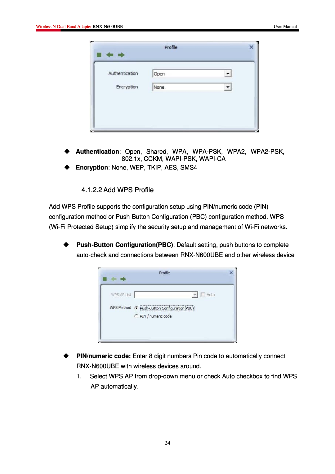 Rosewill RNX-N600UBE user manual Add WPS Profile 