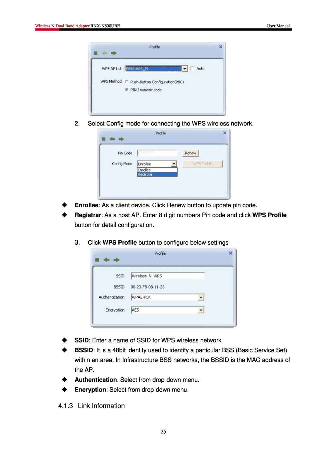 Rosewill RNX-N600UBE user manual Link Information 