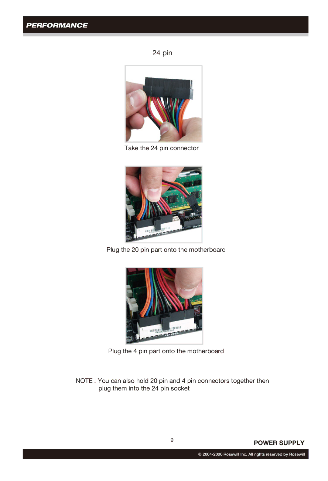 Rosewill RP550-2-S, RP500-2-S user manual 24 pin 