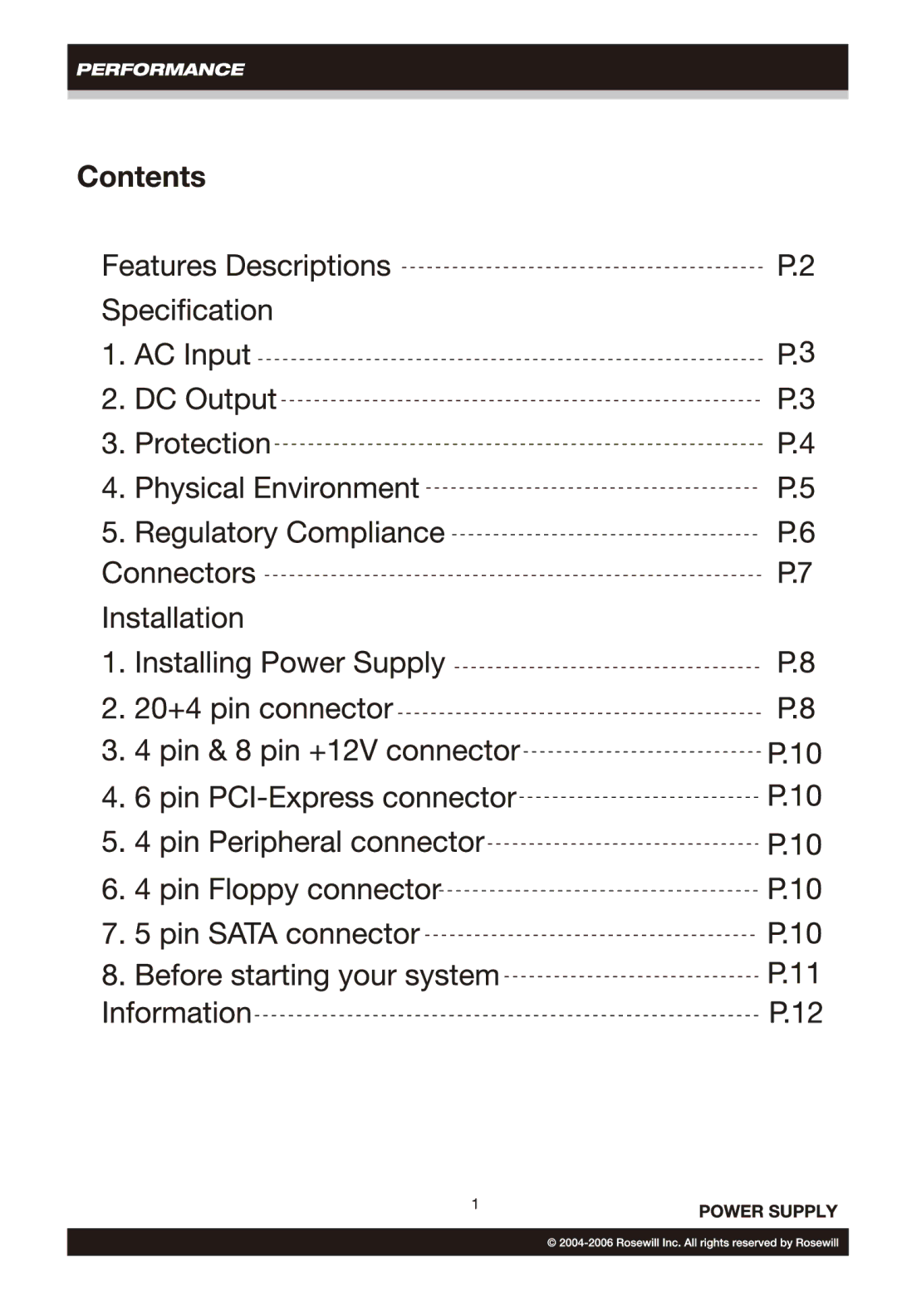 Rosewill RP550-2-S, RP500-2-S user manual 