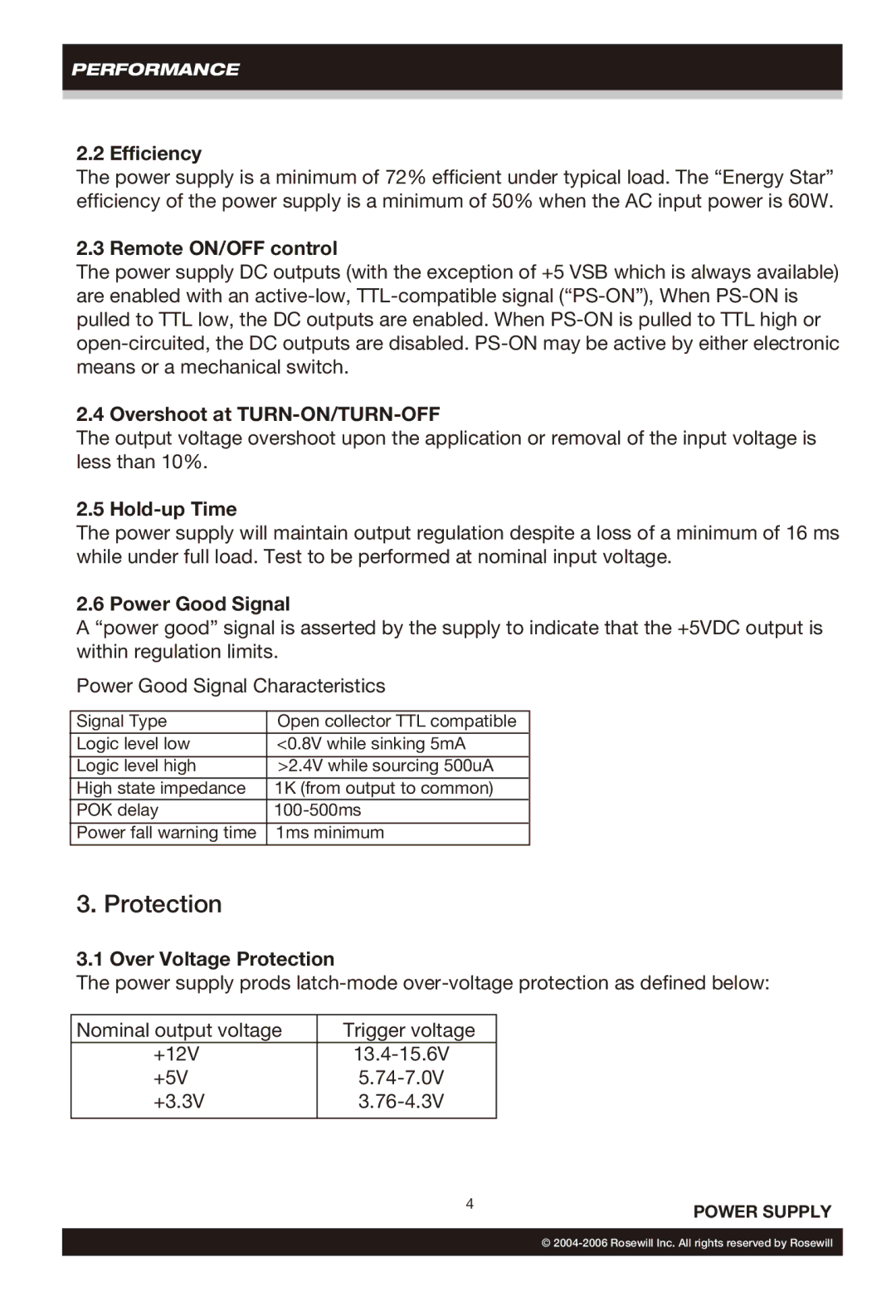 Rosewill RP550-2-S, RP500-2-S user manual Protection 