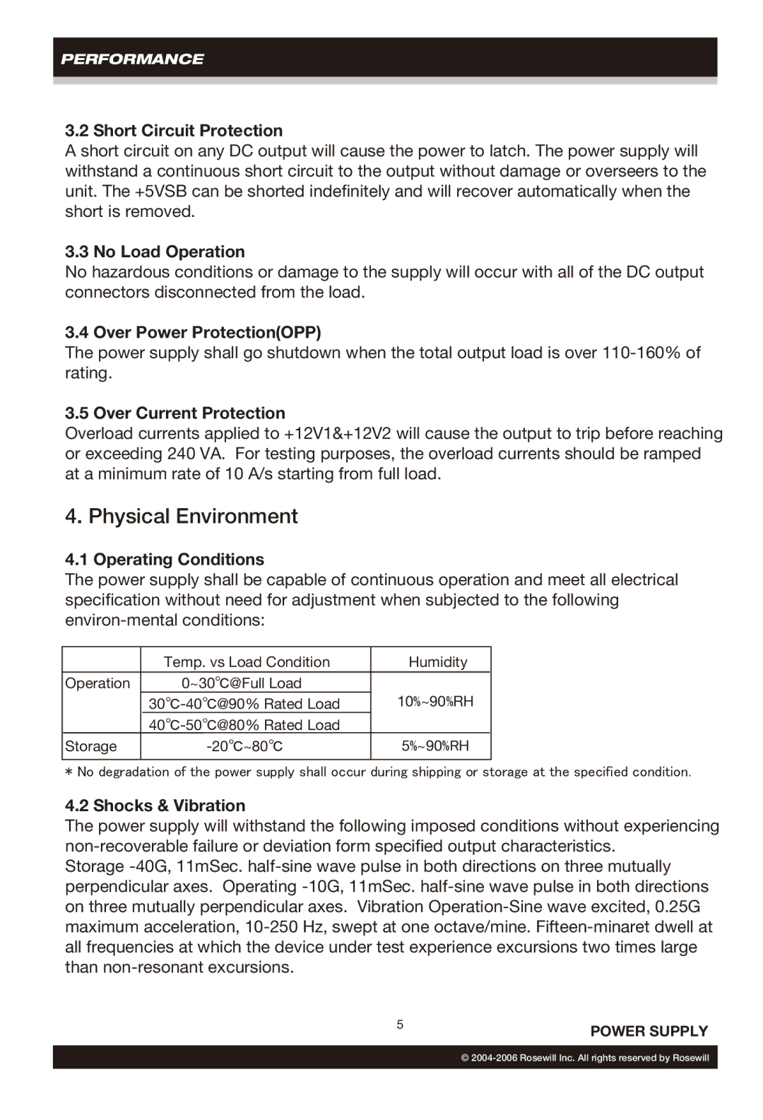 Rosewill RP550-2-S, RP500-2-S user manual Physical Environment 