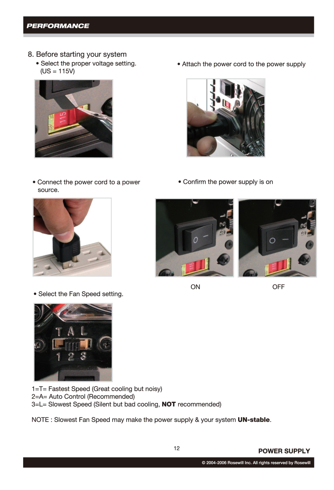 Rosewill RP550V2-S-SL-S, RP600V2-S-SL-S, RP550V2-D-SL-S manual 