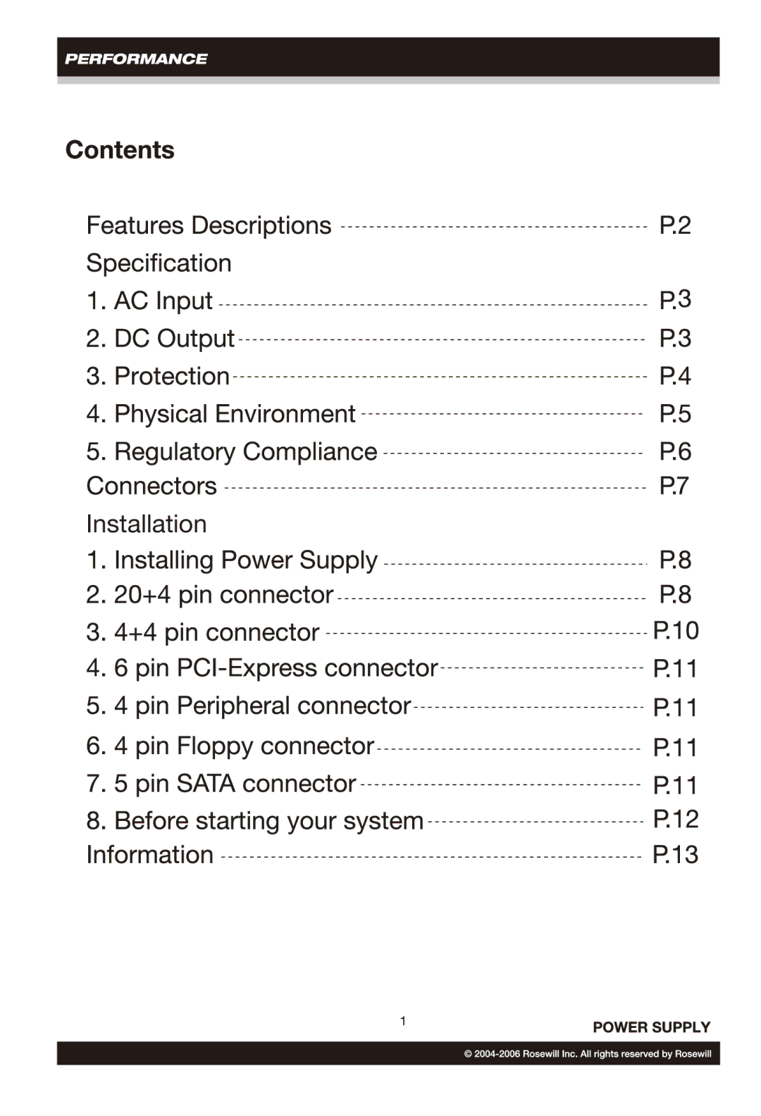 Rosewill RP600V2-S-SL-S, RP550V2-S-SL-S, RP550V2-D-SL-S manual Installation 