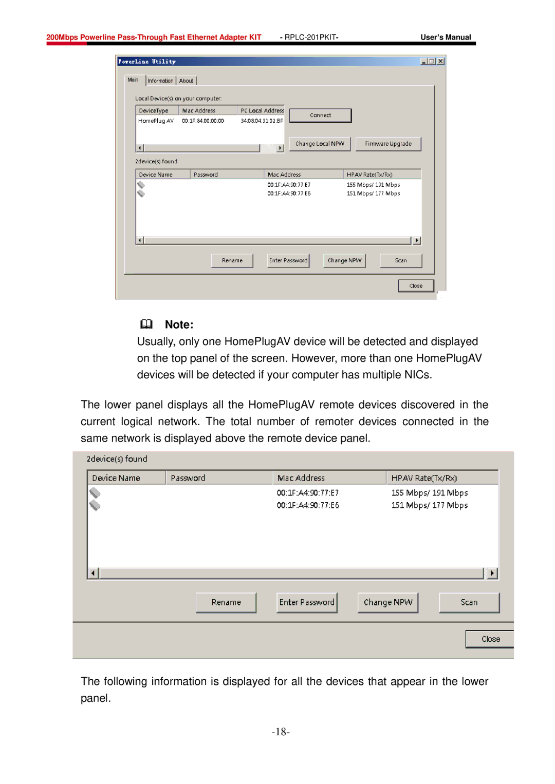 Rosewill RPLC-201P user manual  Note 