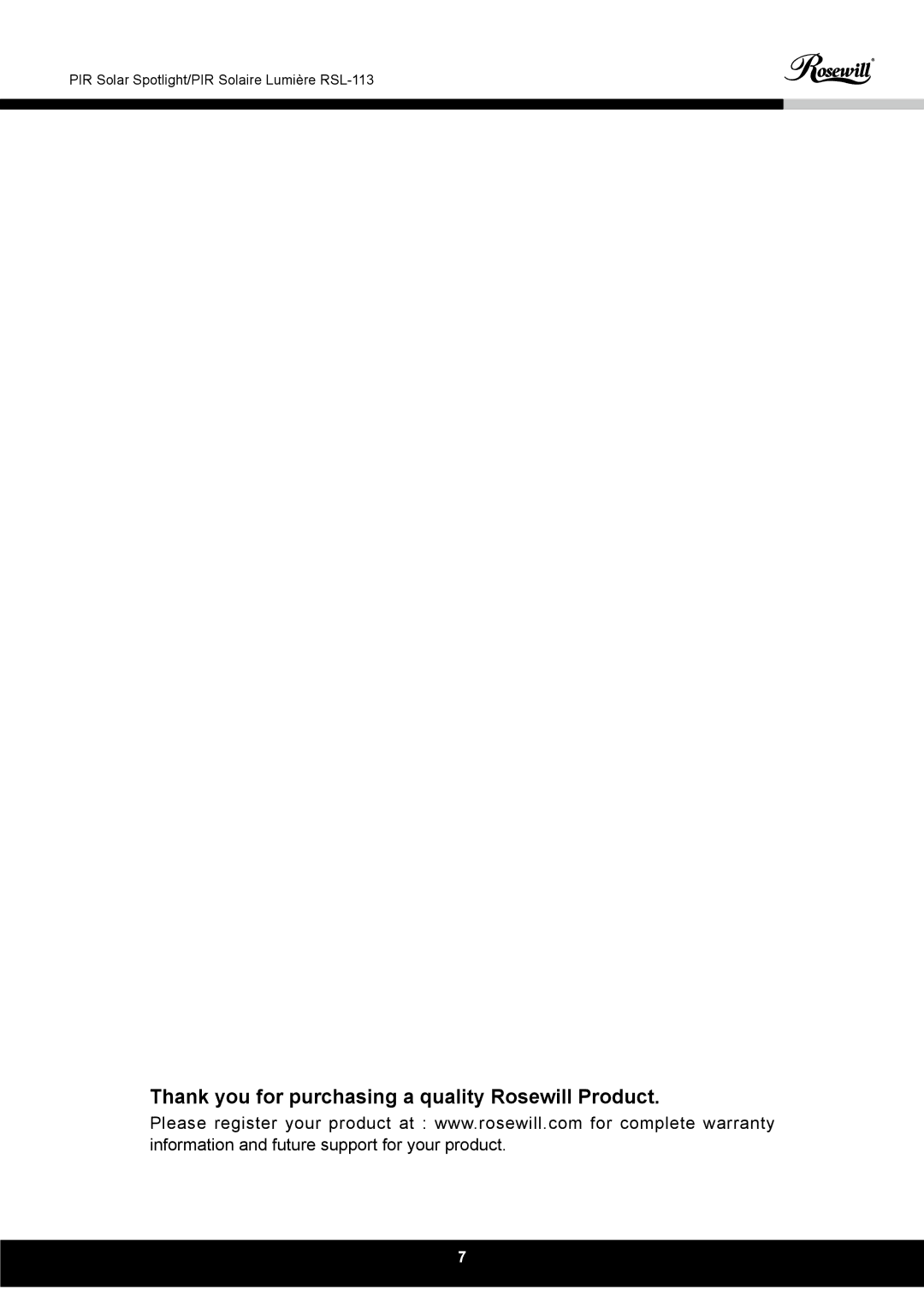 Rosewill RSL-113 user manual Thank you for purchasing a quality Rosewill Product 