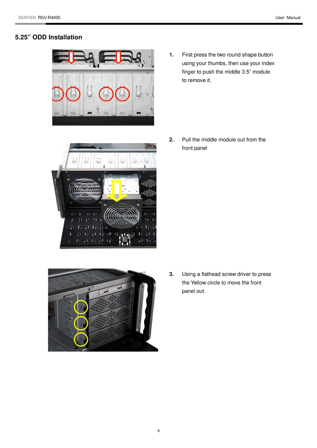 Rosewill RSV-R4000 user manual ODD Installation 