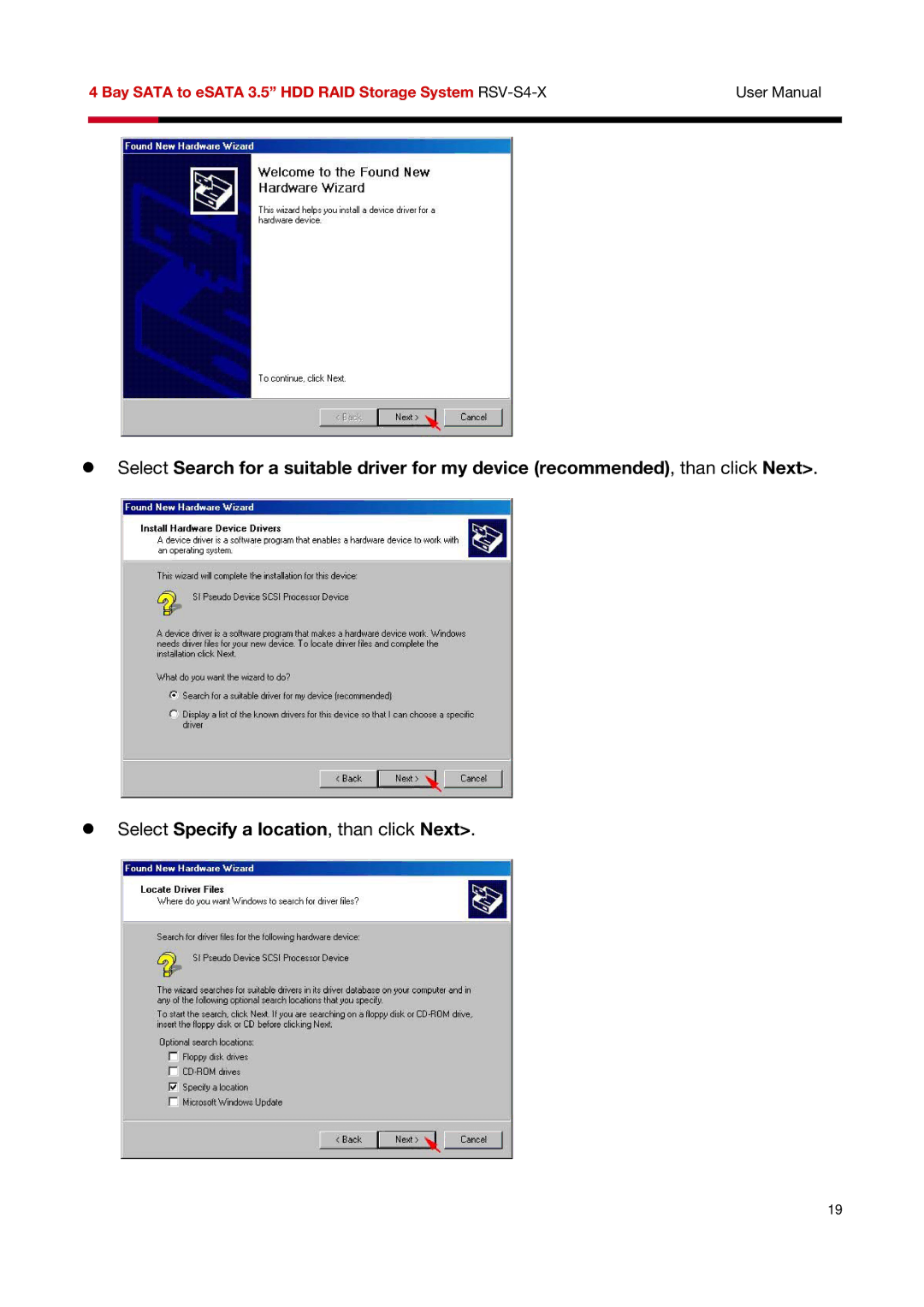 Rosewill user manual Bay Sata to eSATA 3.5 HDD RAID Storage System RSV-S4-X 