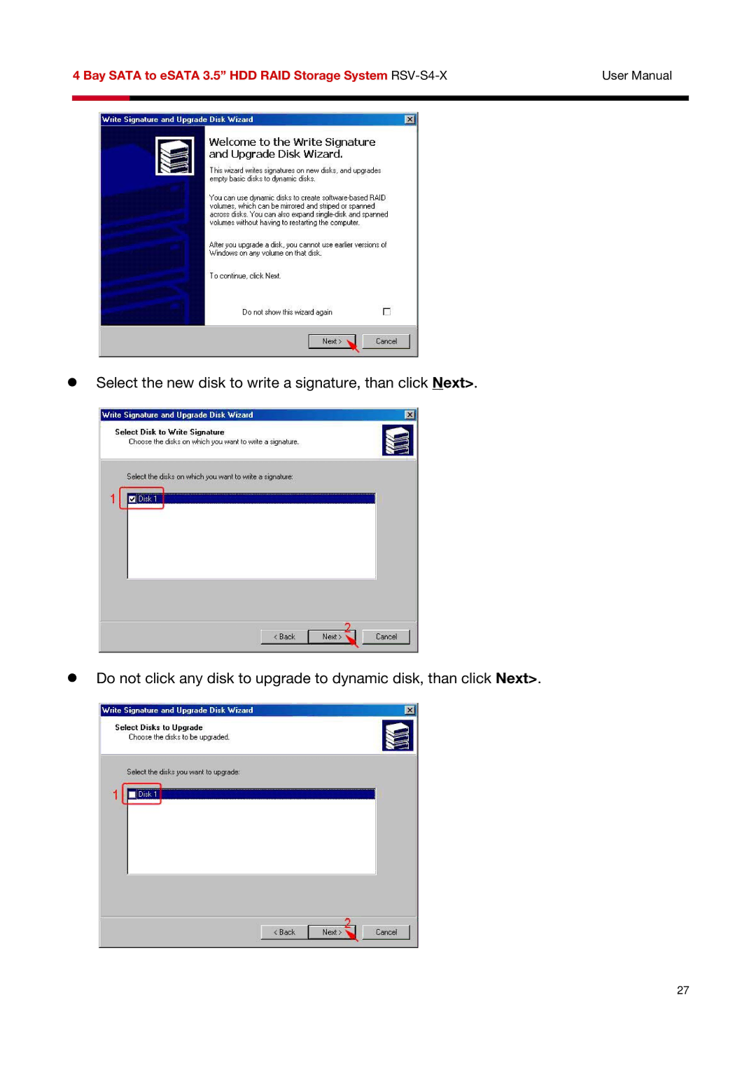 Rosewill user manual Bay Sata to eSATA 3.5 HDD RAID Storage System RSV-S4-X 