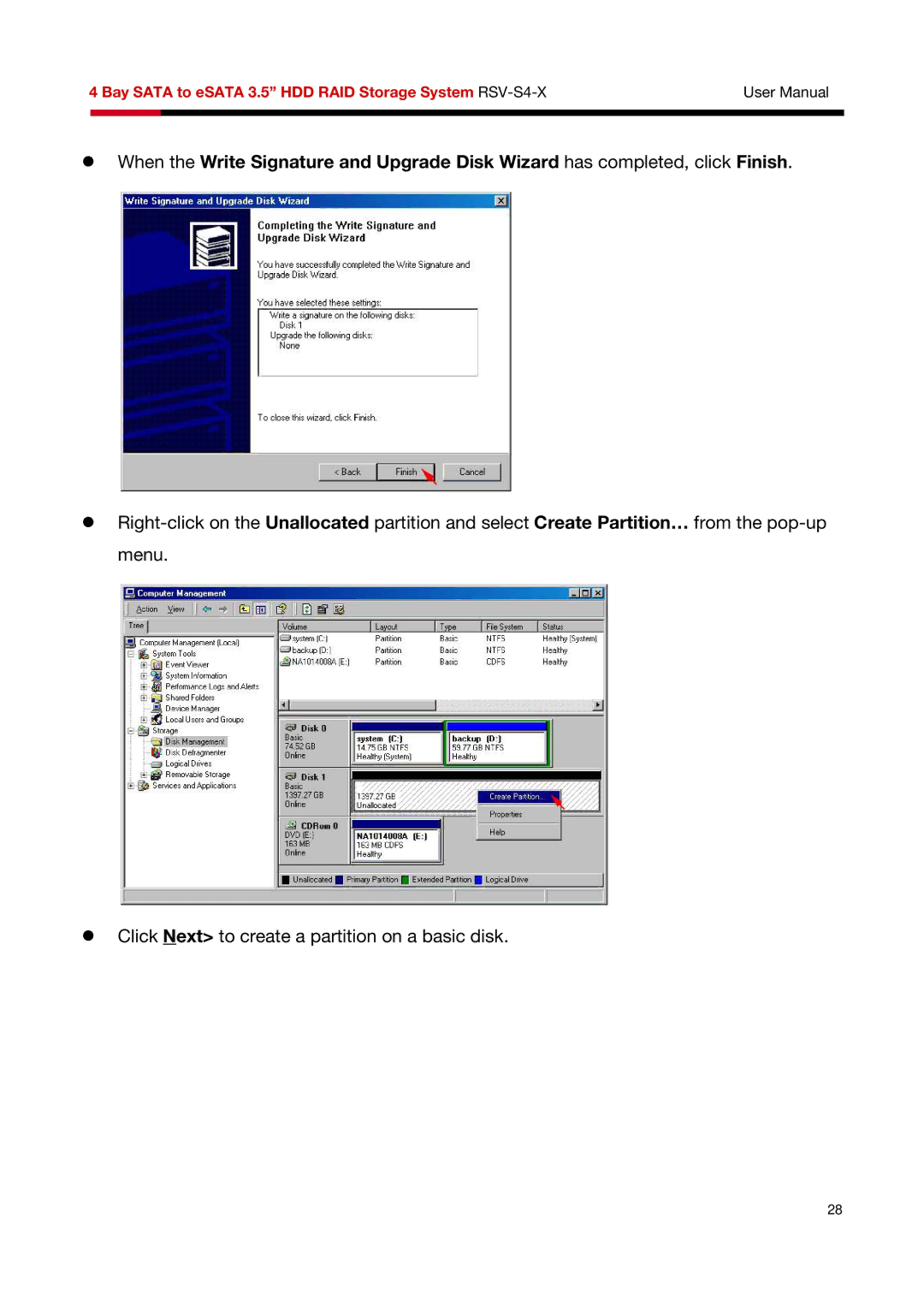 Rosewill user manual Bay Sata to eSATA 3.5 HDD RAID Storage System RSV-S4-X 