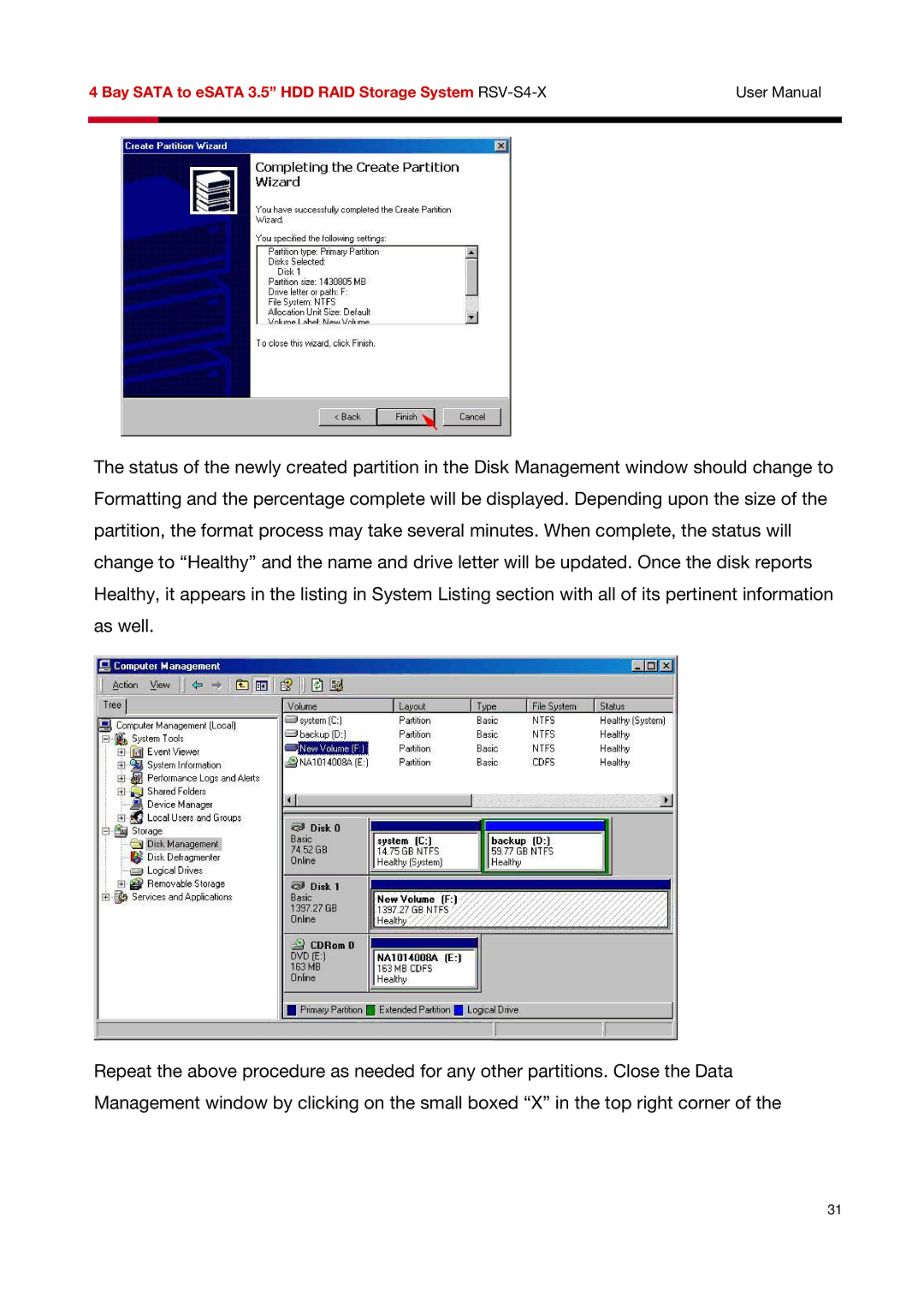 Rosewill user manual Bay Sata to eSATA 3.5 HDD RAID Storage System RSV-S4-X 