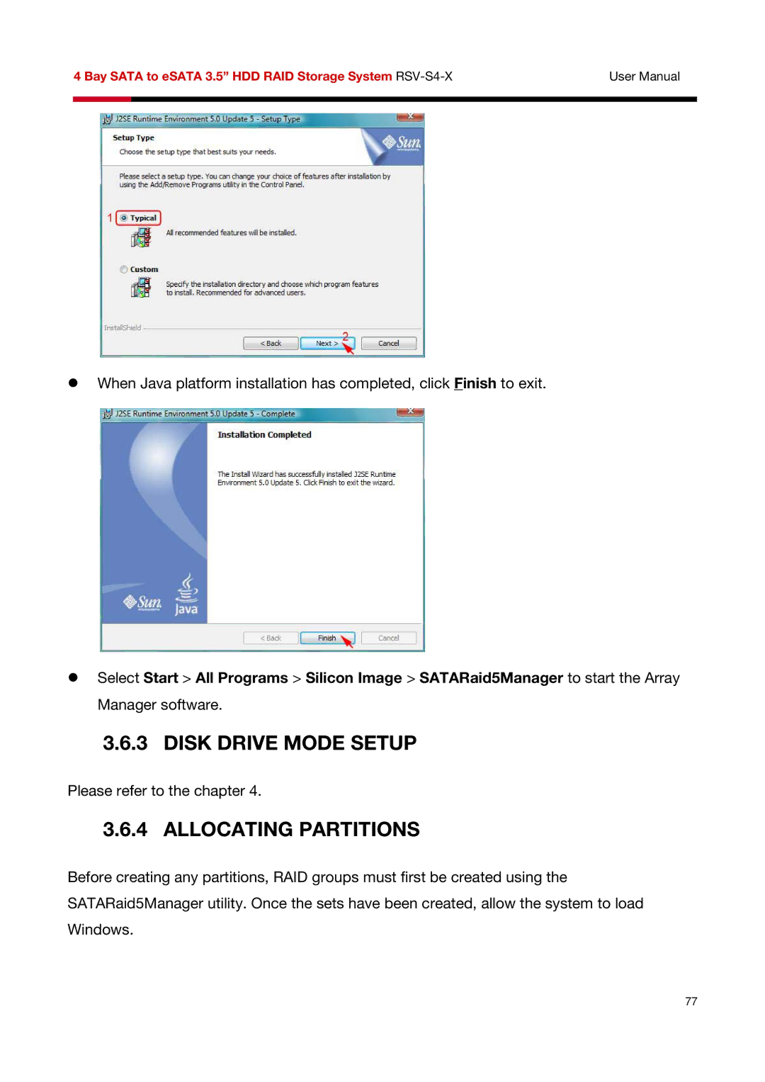 Rosewill RSV-S4-X user manual Disk Drive Mode Setup 