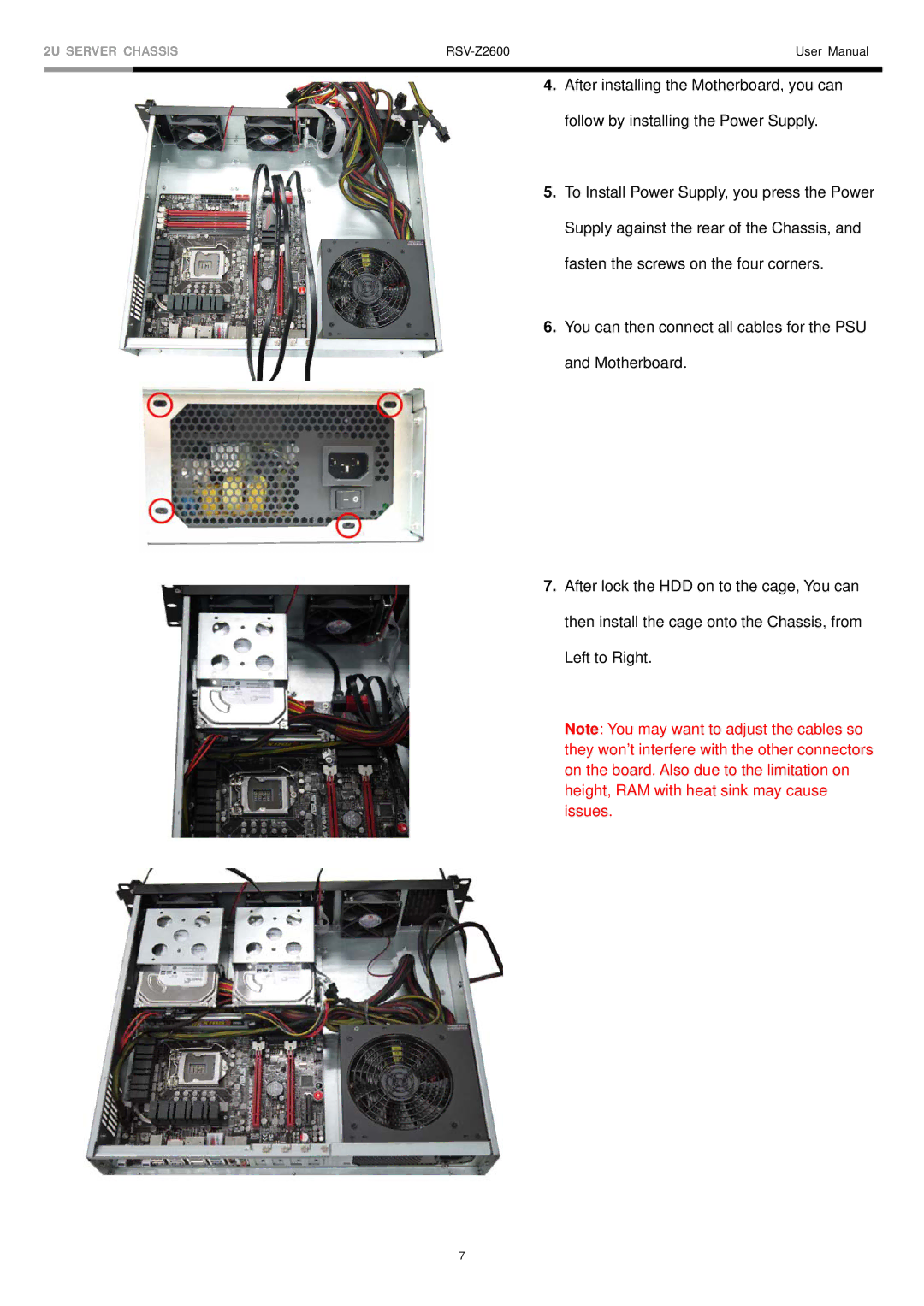 Rosewill RSV-Z2600 user manual 2U Server Chassis 