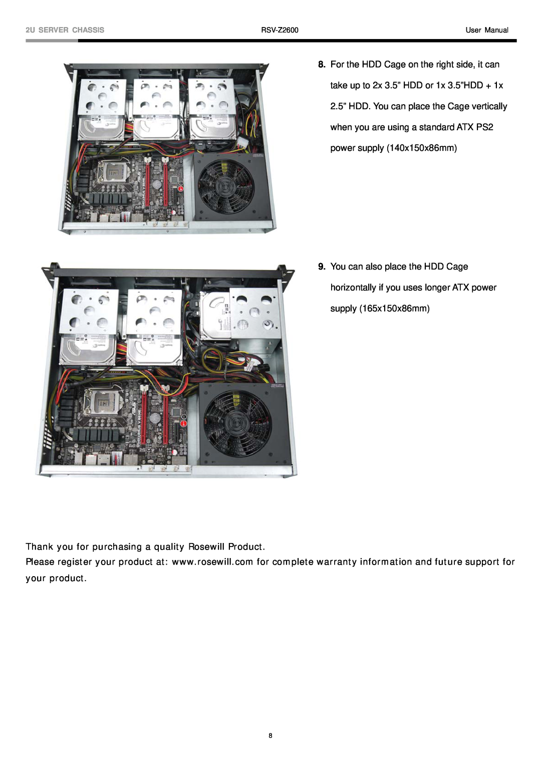 Rosewill RSV-Z2600 user manual Thank you for purchasing a quality Rosewill Product 