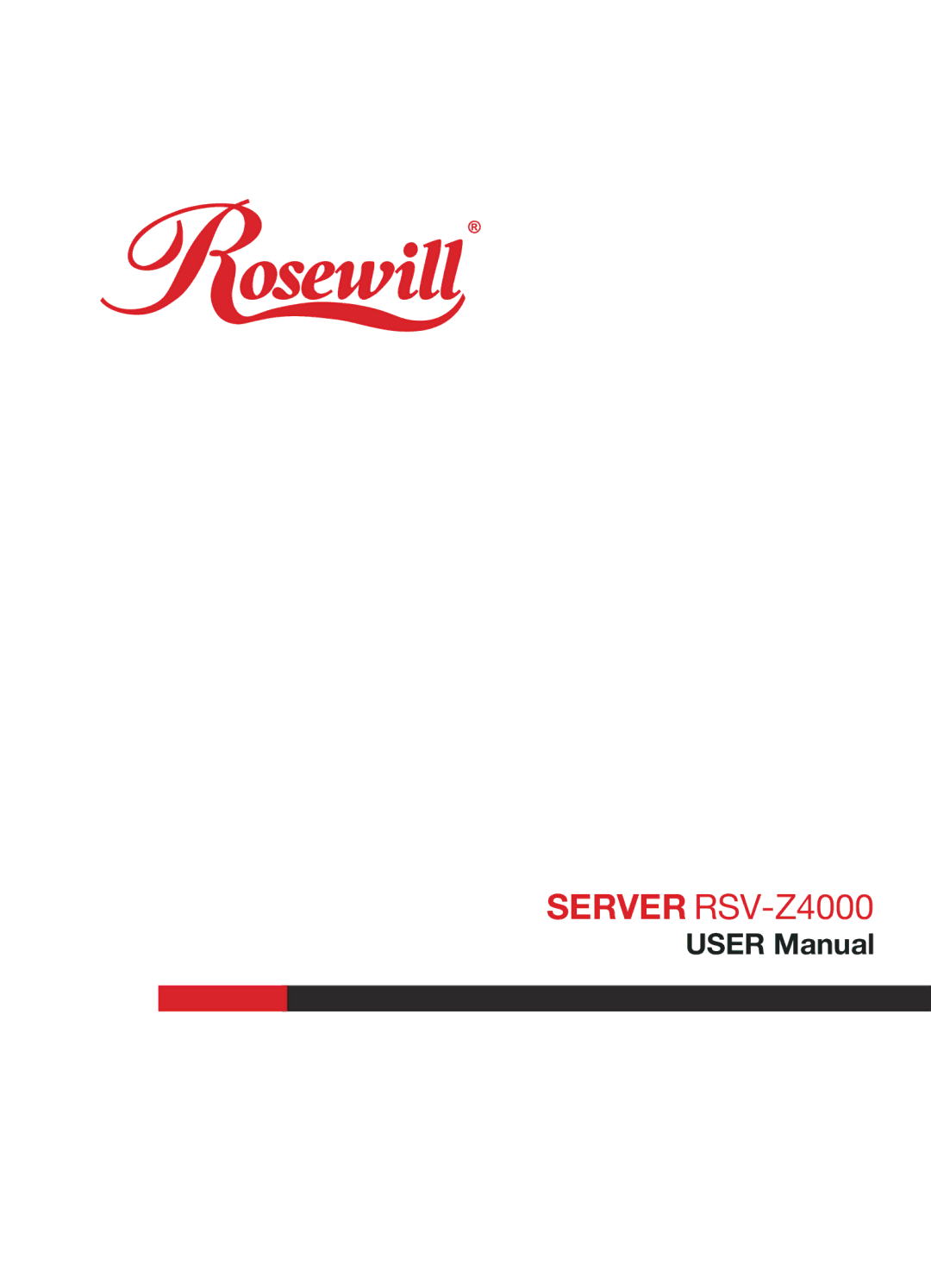 Rosewill user manual Server RSV-Z4000 