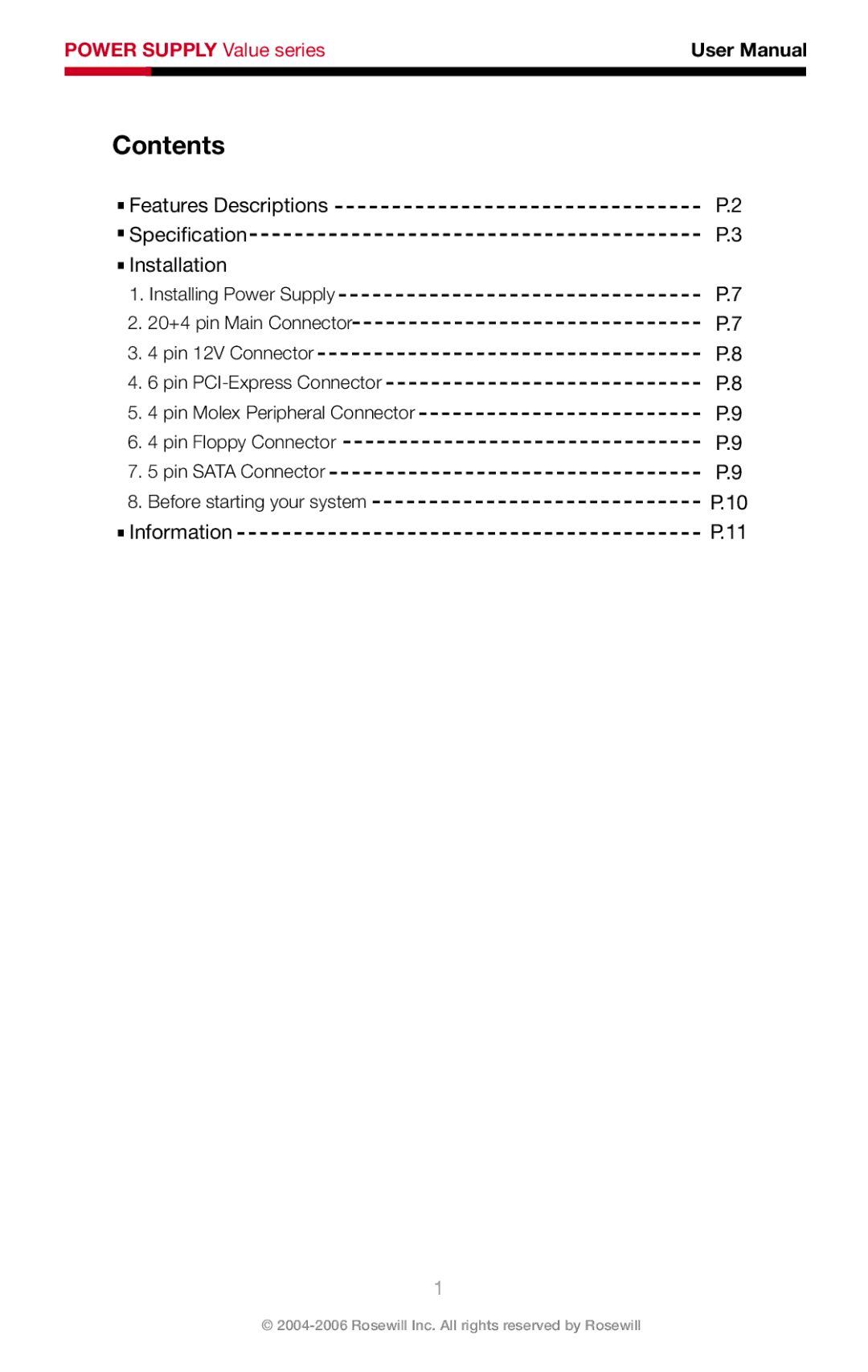 Rosewill RV-480-2-FRB, RV-430-2-FRB, RV-380-2-FRB user manual Contents 